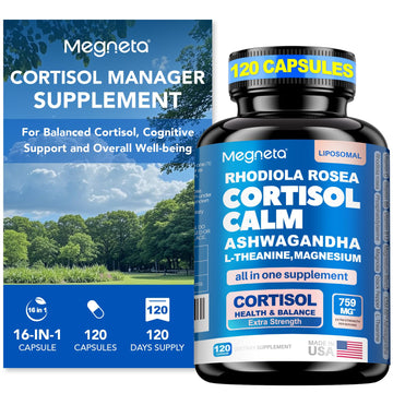 Cortisol Balance & Sleep Support for Women & Men – Natural Calm Formula with Magnesium, Ashwagandha & L-Theanine – Supports Restful Sleep, Relaxation, Focus & Healthy Cortisol Levels – 120 Capsules - OzHealthStandard