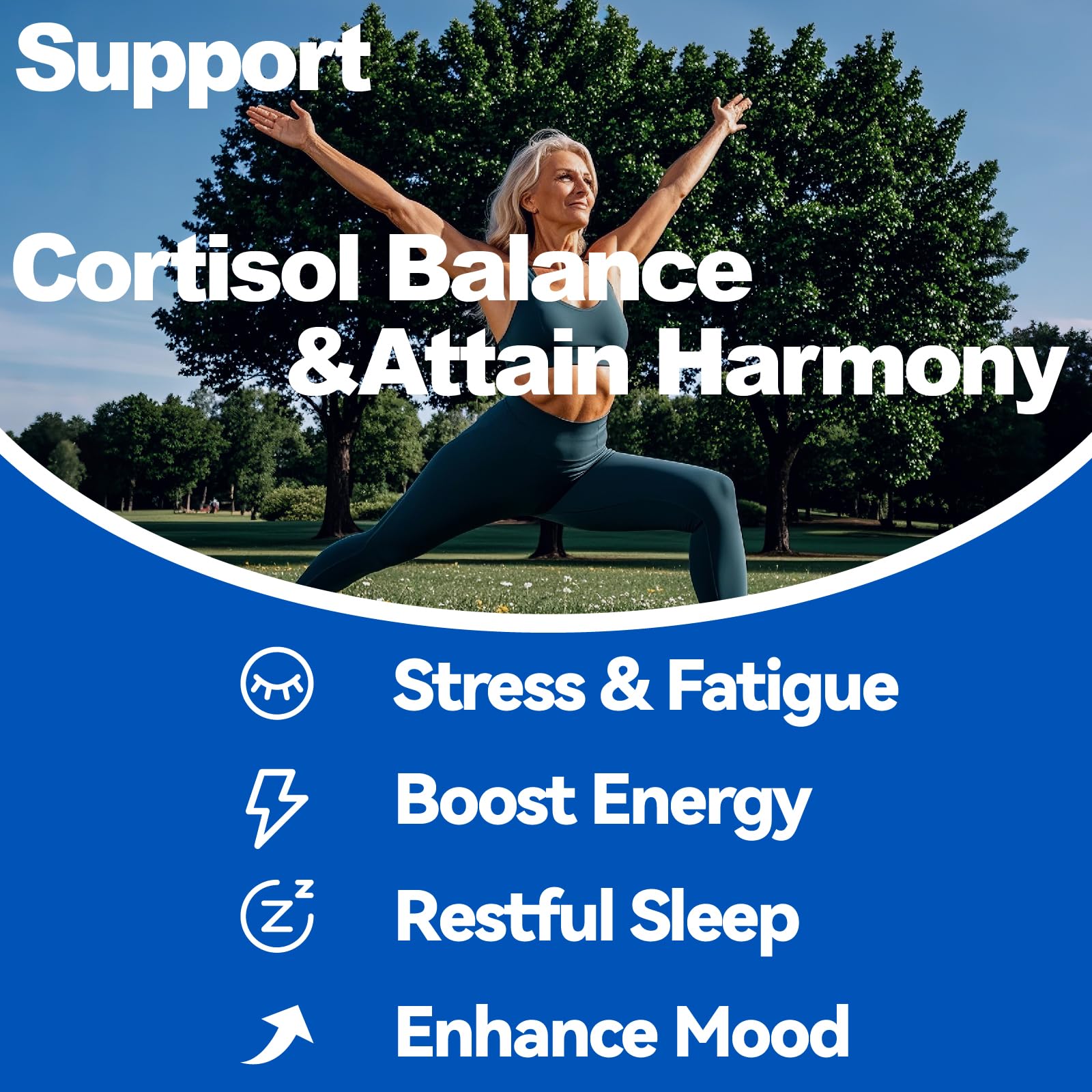 Cortisol Balance & Sleep Support for Women & Men – Natural Calm Formula with Magnesium, Ashwagandha & L-Theanine – Supports Restful Sleep, Relaxation, Focus & Healthy Cortisol Levels – 120 Capsules - OzHealthStandard