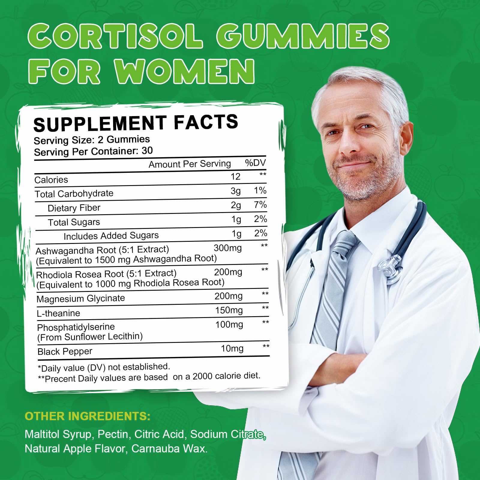 Cortisol Detox for Women Gummies, Cortisol Reducer Detox Manager, Magnesium Ashwagandha Rhodiola Rosea Herbal Complex for Mood/Focus & Sleep, Maintain Healthy Cortisol Levels - 30 Day Vegan Supply - OzHealthStandard