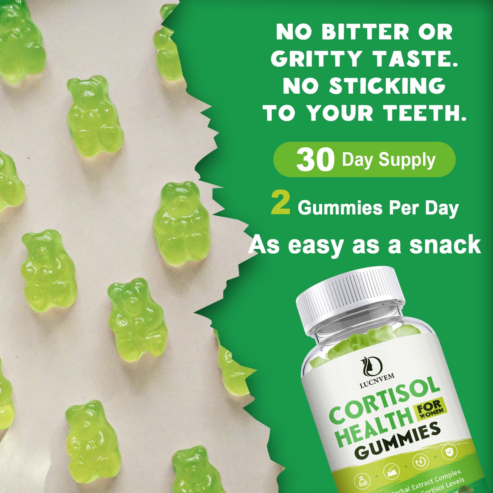 Cortisol Detox for Women Gummies, Cortisol Reducer Detox Manager, Magnesium Ashwagandha Rhodiola Rosea Herbal Complex for Mood/Focus & Sleep, Maintain Healthy Cortisol Levels - 30 Day Vegan Supply - OzHealthStandard