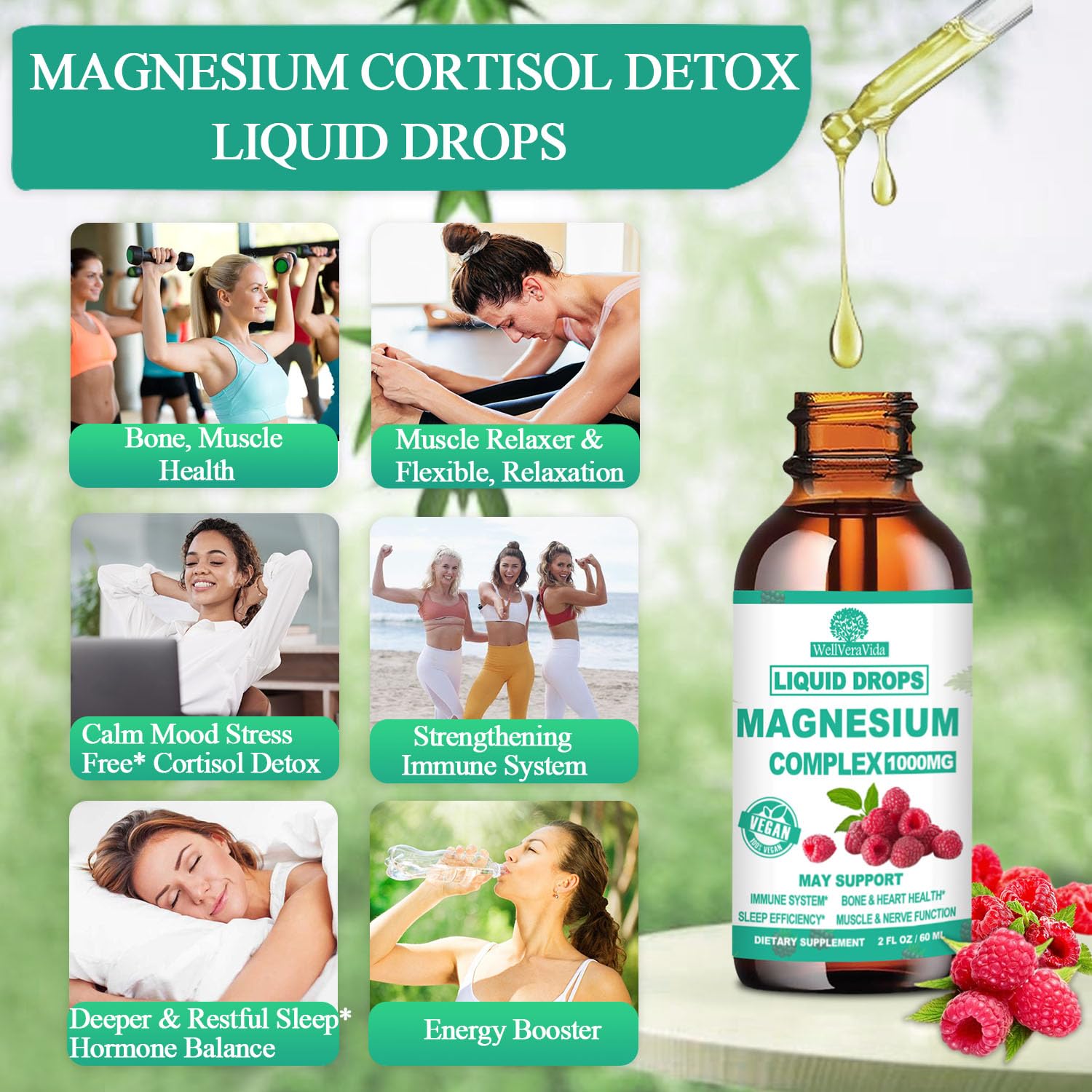 Cortisol Detox for Women & Men w. Super Calm 16-in-1 Magnesium, Theanine, Ashwagandha, St Johns Wort, Lemon Balm, Cortisol Wellness Liquid Drops for Balanced Cortisol, Harmone Balanced & Relaxation - OzHealthStandard