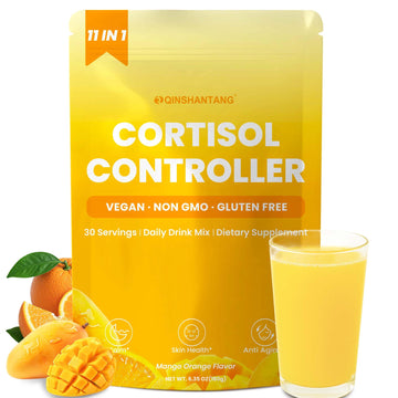 Cortisol Drink Powder, Cortisol Supplements for Women | Magnesium Glycinate, Ashwagandha, L-Theanine & Lion’s Mane | Relaxation, Focus & Stress Balance | Mango Orange Flavor | 30 Servings - OzHealthStandard