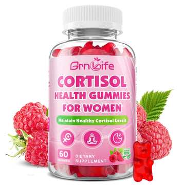 Cortisol Gummies for Women, Cortisol Supplements Gummies with Magnesium Ashwagandha Rhodiola Rosea and L-theanine Complex for Relaxation and Focus, Zzz Support, Raspberry Flavor, 60 Count - OzHealthStandard