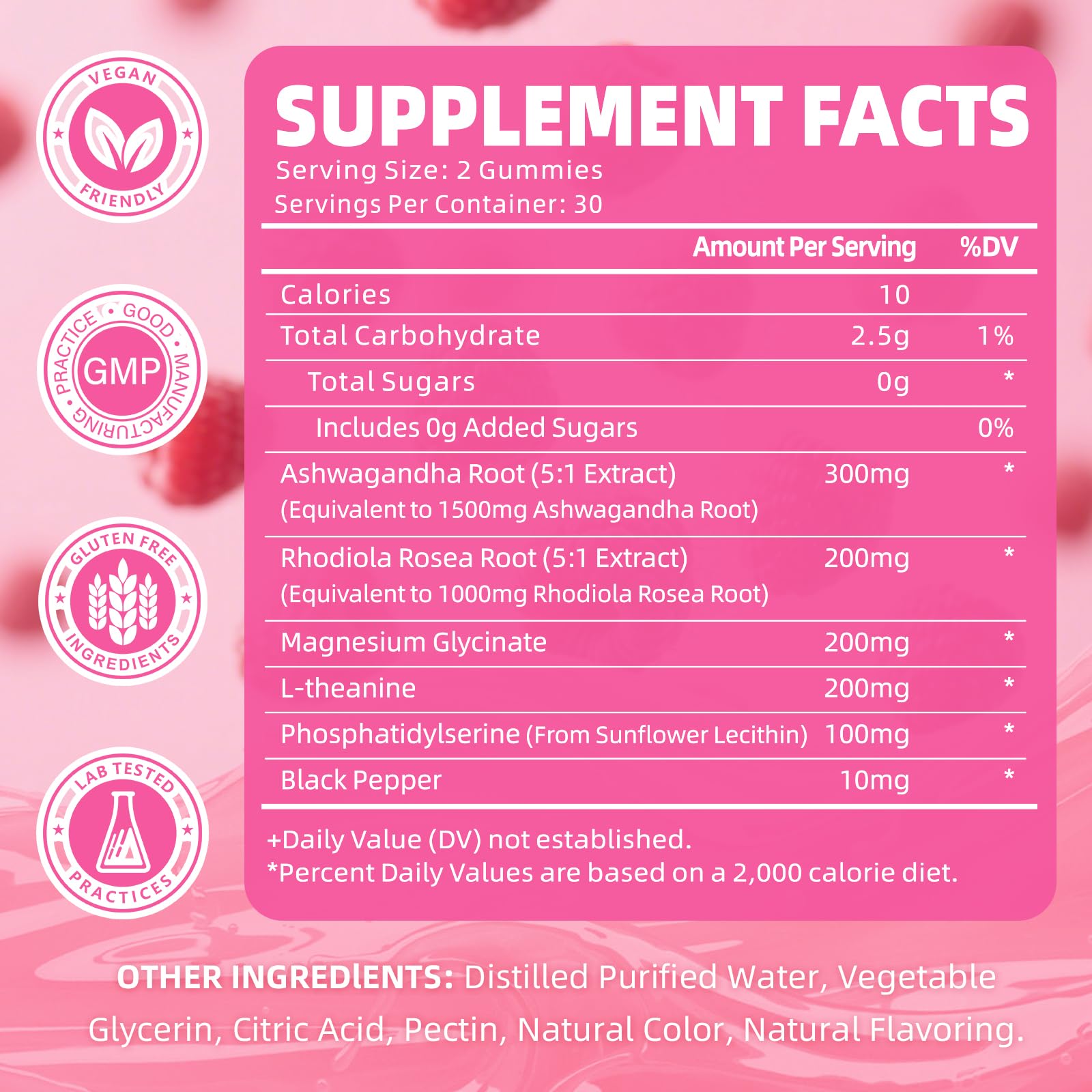 Cortisol Gummies for Women, Cortisol Supplements Gummies with Magnesium Ashwagandha Rhodiola Rosea and L-theanine Complex for Relaxation and Focus, Zzz Support, Raspberry Flavor, 60 Count - OzHealthStandard