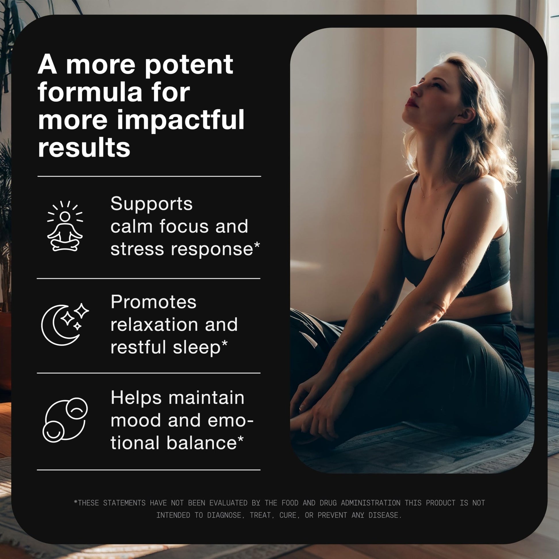 Cortisol Supplement for Women and Men — Calm, Balanced-Strength 5-in-1 Non-Drowsy, Third-Party Tested with Magnesium Glycinate, Ashwagandha, L-Theanine, Phosphatidylserine, Rhodiola — 120 Capsules - OzHealthStandard