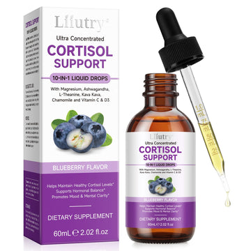 Cortisol Supplement Liquid Drops, Cortisol Supplements for Women & Men, 10 in 1 Cortisol Detox Manager Reducer with Magnesium, Ashwagandha, L-theanine, Hormone Balanced, Sleep Support - 2.02 fl.oz - OzHealthStandard