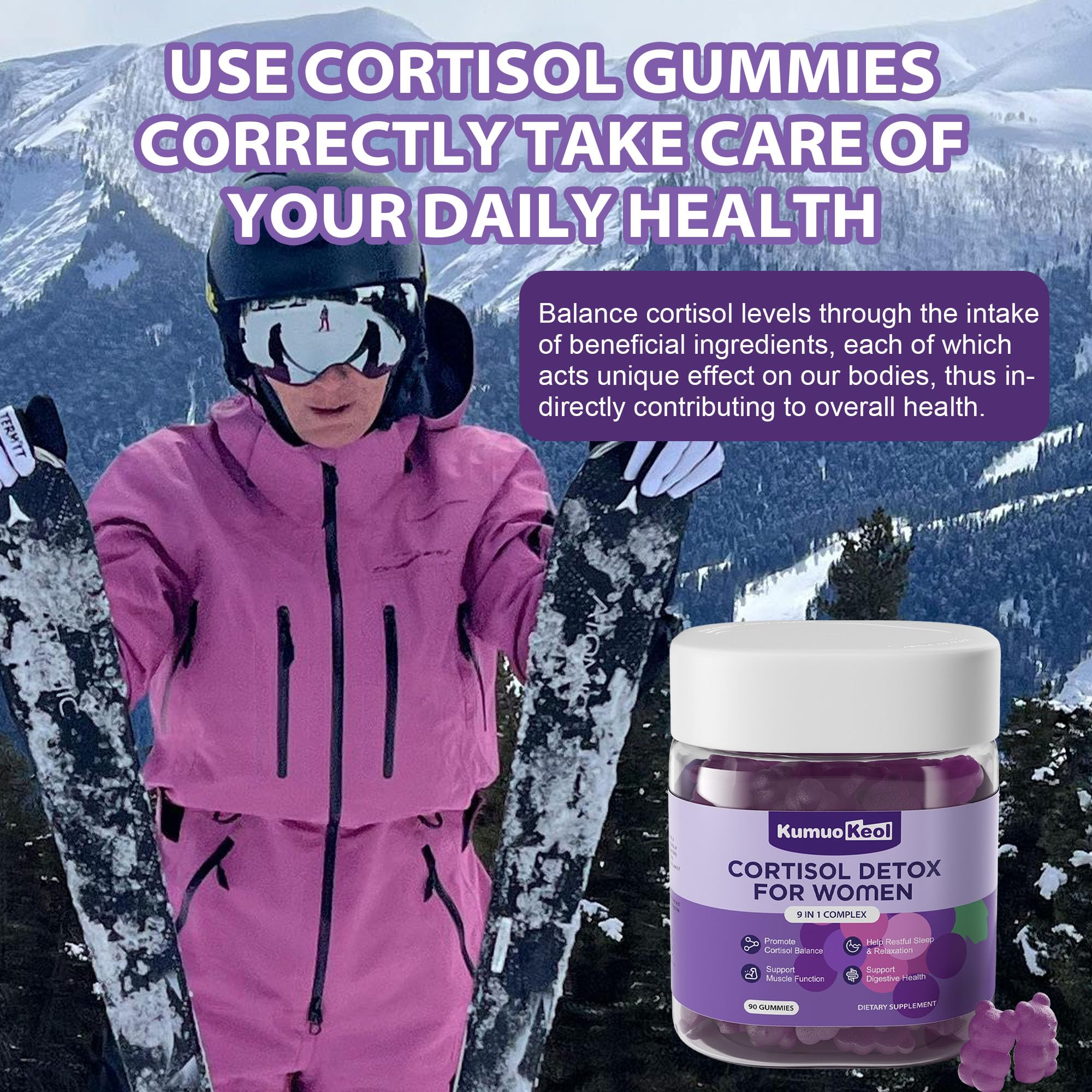 Cortisol Supplements for Women, Lower Cortisol for Women, Cortisol Gummies with Ashwagandha, Magnesium, L-Theanine, Phosphatidylserine, Vitamin, Relaxation, Focus, Sugar-Free, Vegan, 90 Count - OzHealthStandard