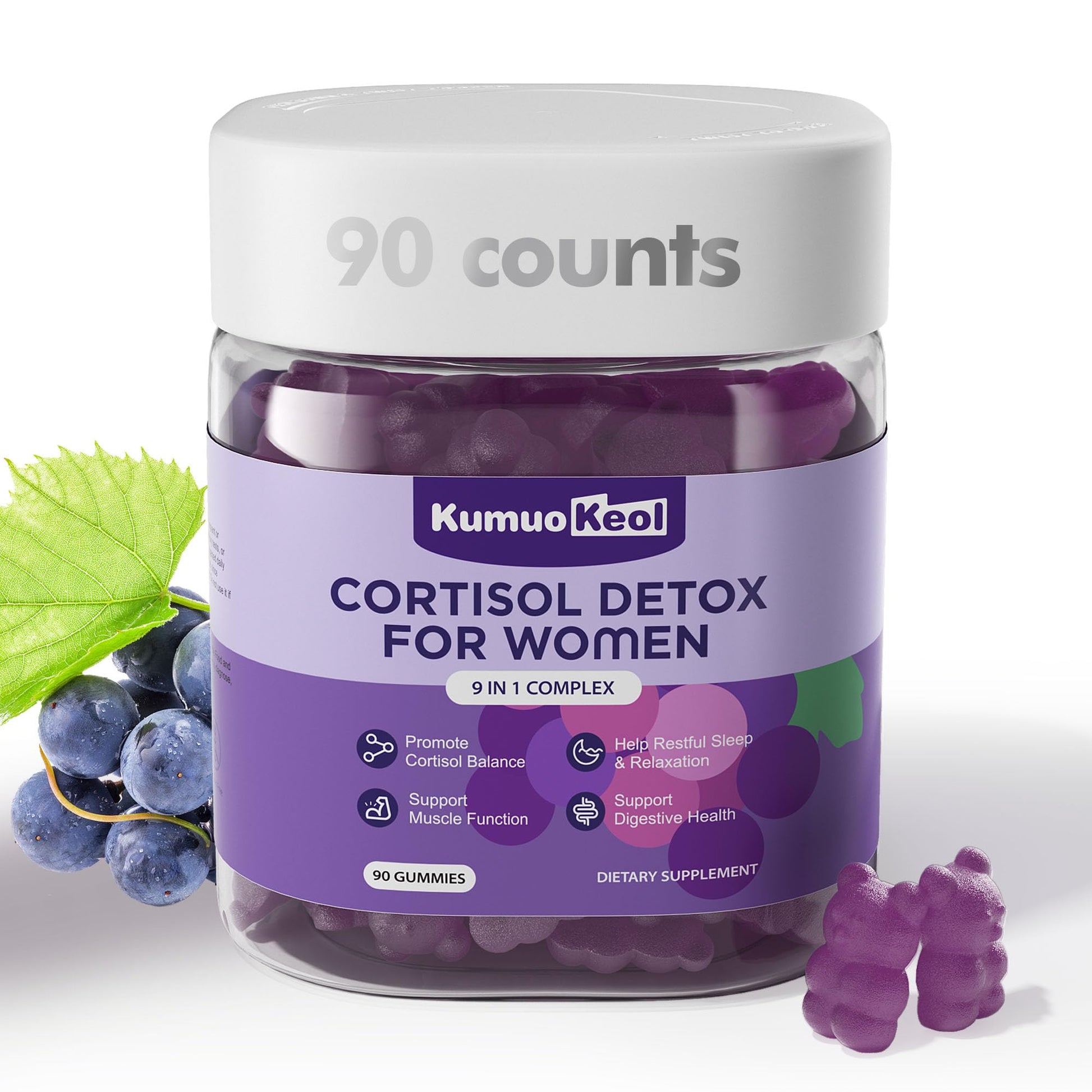 Cortisol Supplements for Women, Lower Cortisol for Women, Cortisol Gummies with Ashwagandha, Magnesium, L-Theanine, Phosphatidylserine, Vitamin, Relaxation, Focus, Sugar-Free, Vegan, 90 Count - OzHealthStandard