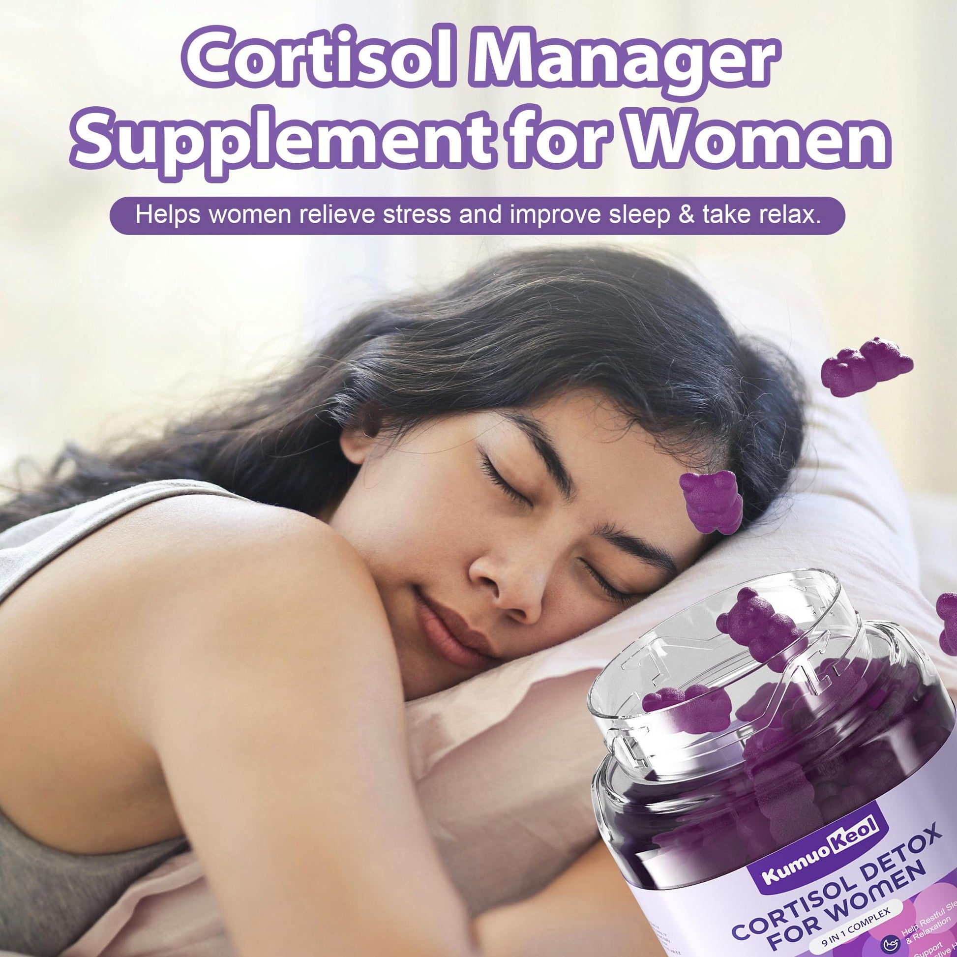 Cortisol Supplements for Women, Lower Cortisol for Women, Cortisol Gummies with Ashwagandha, Magnesium, L-Theanine, Phosphatidylserine, Vitamin, Relaxation, Focus, Sugar-Free, Vegan, 90 Count - OzHealthStandard