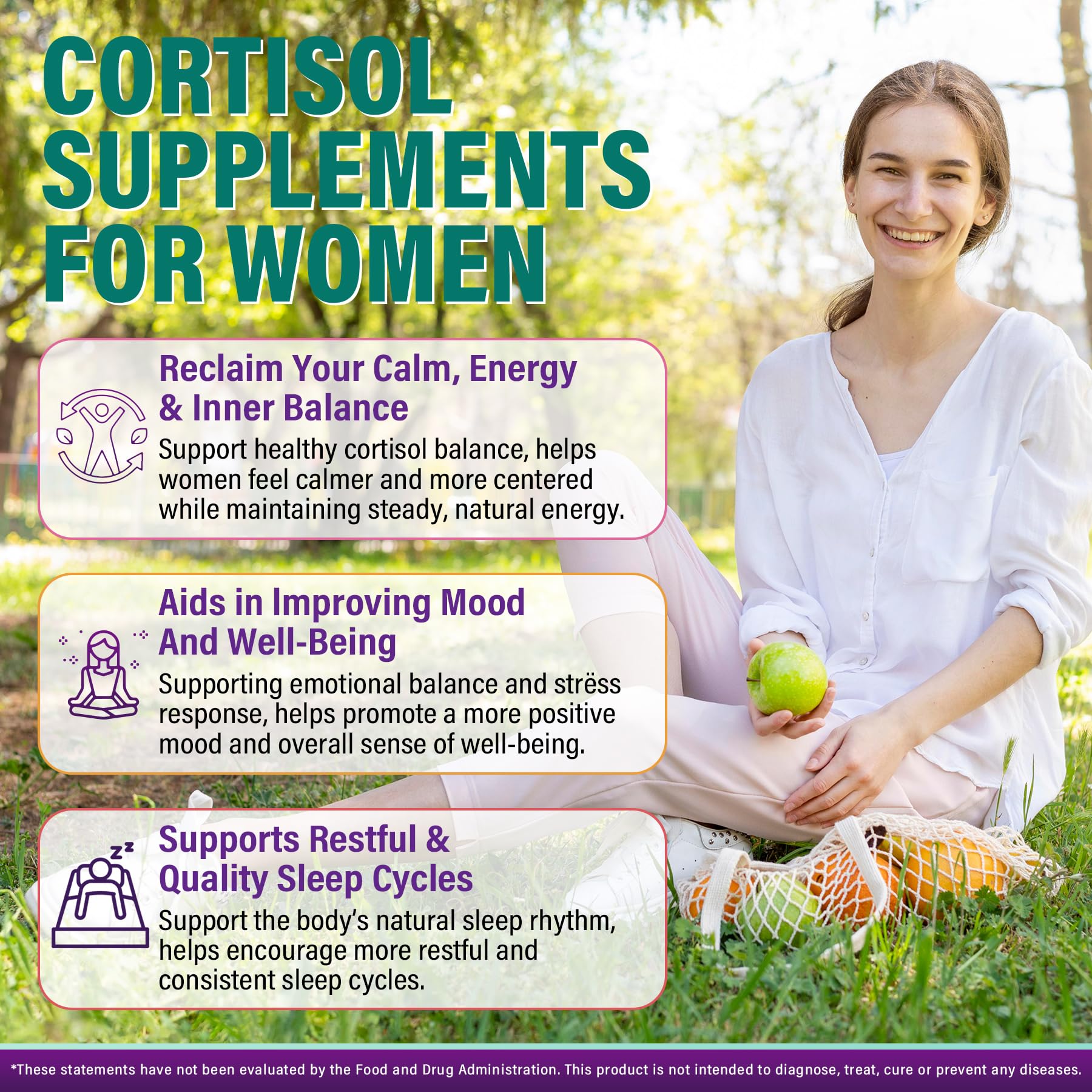 Cortisol Supplements for Women & Men, Cortisol Reducer Gummies w/ Magnesium, Ashwagandha, L-Theanine, Rhodiola, Reishi, 24 IN 1 Cortisol Detox Manager for Calm Mood, Focus & Relaxation,Vegan, 120 Cts - OzHealthStandard