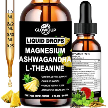 Cortisol Supplements for Women & Men, Cortisol Reducer Manager Detox Liquid Drops Extra Strength Magnesium Glycinate 200mg, L-Theanine & Ashwagandha丨Hormone Balance, Relaxation & Recess Mood - OzHealthStandard
