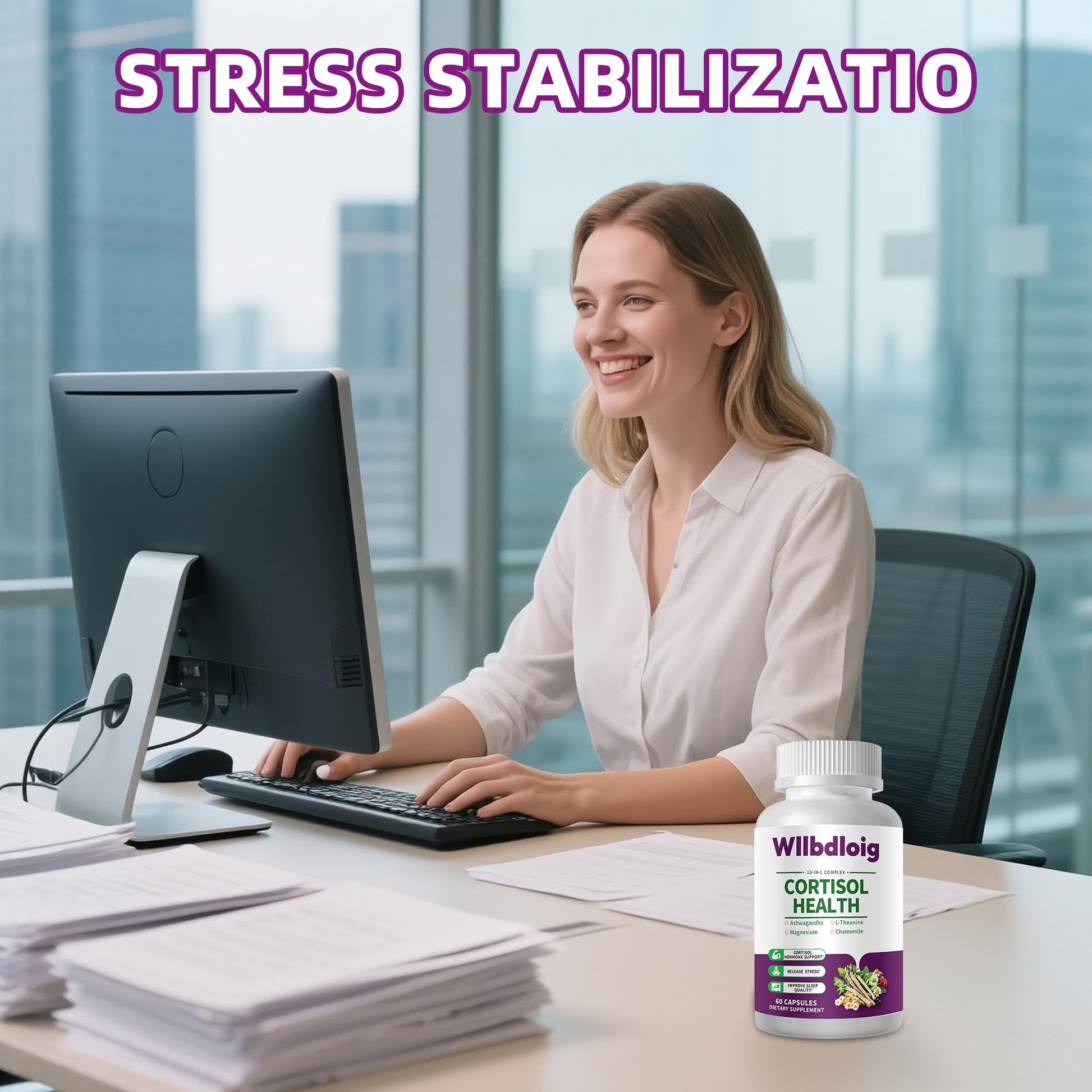 Cortisol Supplements for Women Men, High Cortisol Reducer Health, Detox Cortisol Manager for Stress Relief ,Mood and Sleep with Ashwagandha, L-Theanine, Lower and Control - Non-GMO,Vegan 60 Capsules - OzHealthStandard
