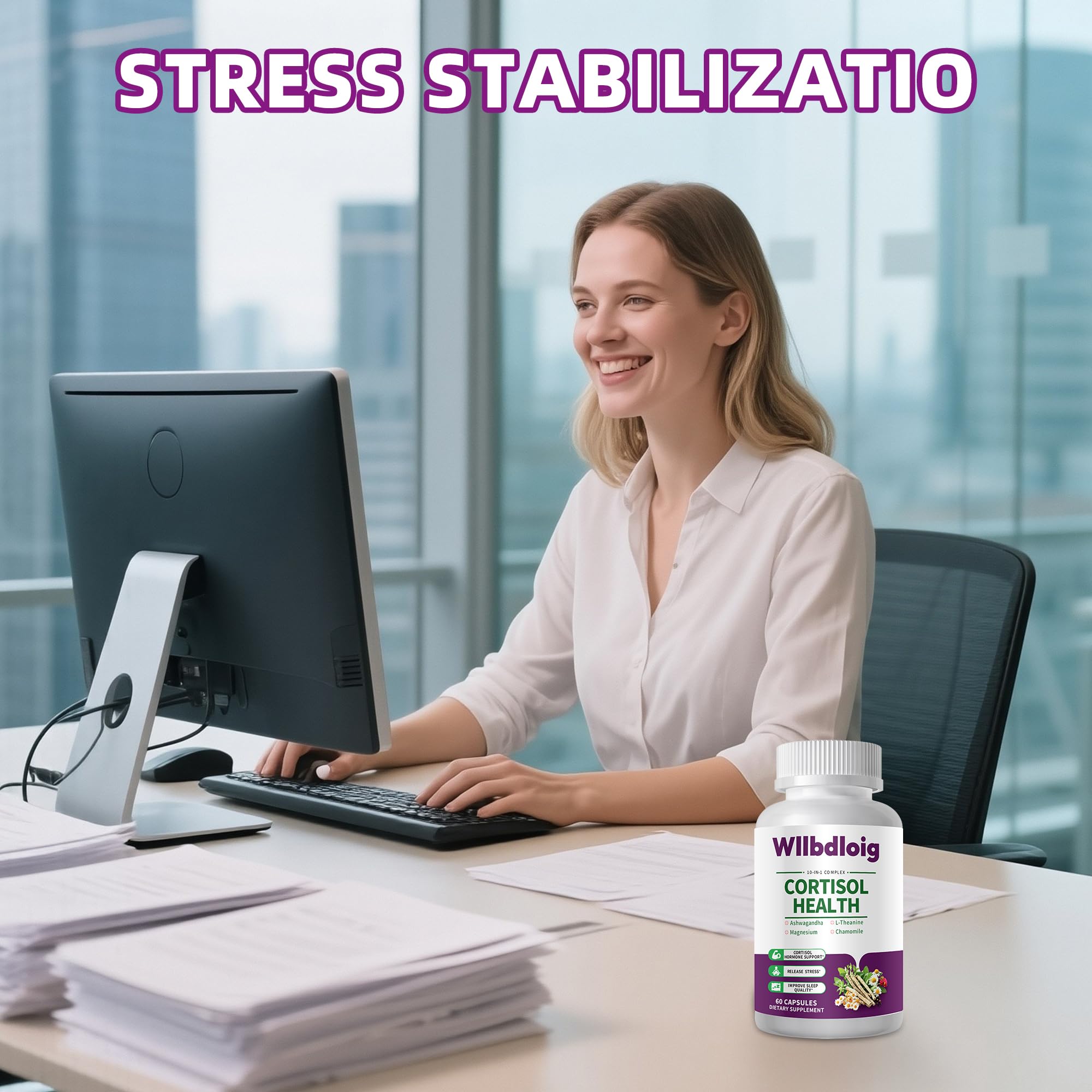 Cortisol Supplements for Women Men, High Cortisol Reducer Health, Detox Cortisol Manager for Stress Relief ,Mood and Sleep with Ashwagandha, L-Theanine, Lower and Control - Non-GMO,Vegan 60 Capsules - OzHealthStandard