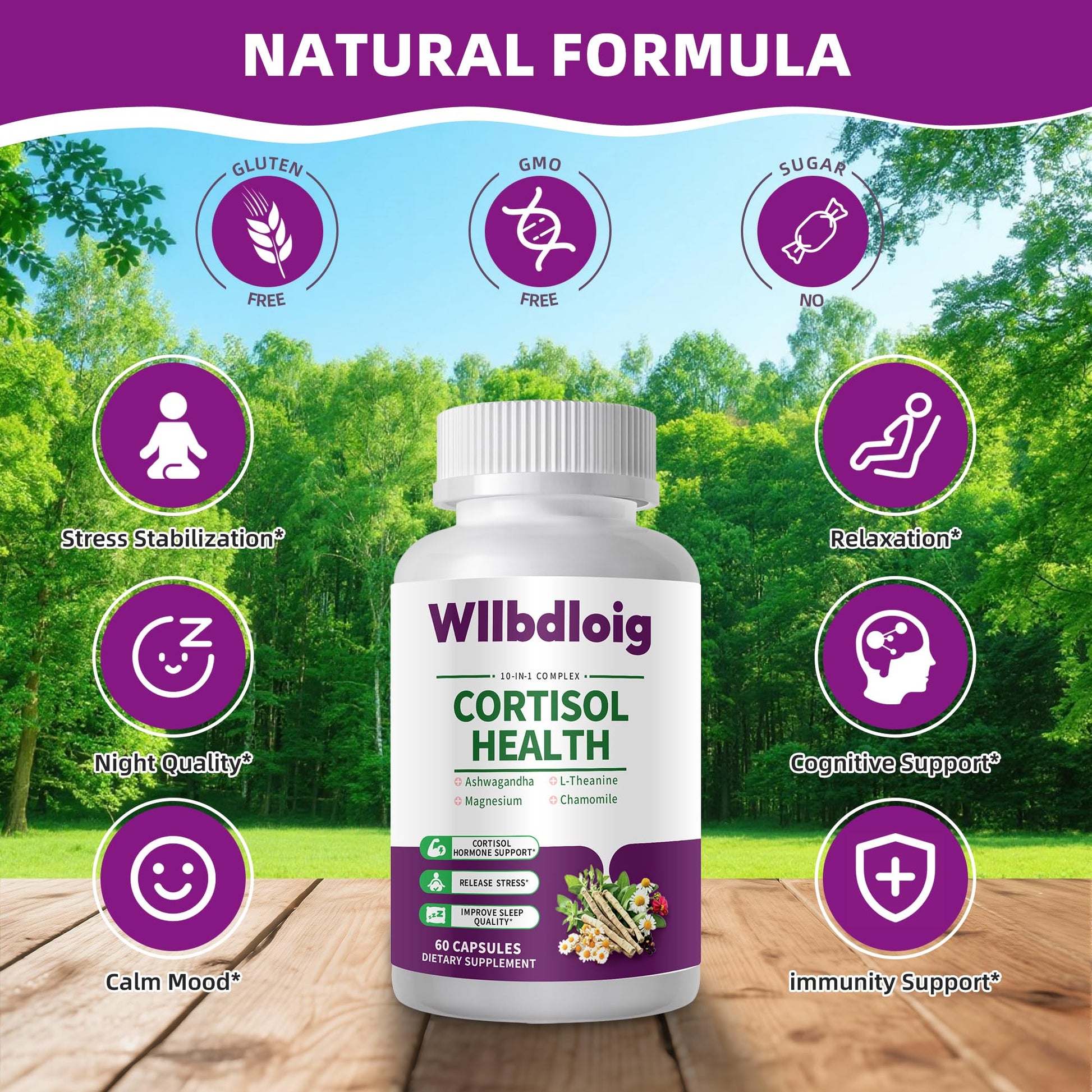 Cortisol Supplements for Women Men, High Cortisol Reducer Health, Detox Cortisol Manager for Stress Relief ,Mood and Sleep with Ashwagandha, L-Theanine, Lower and Control - Non-GMO,Vegan 60 Capsules - OzHealthStandard