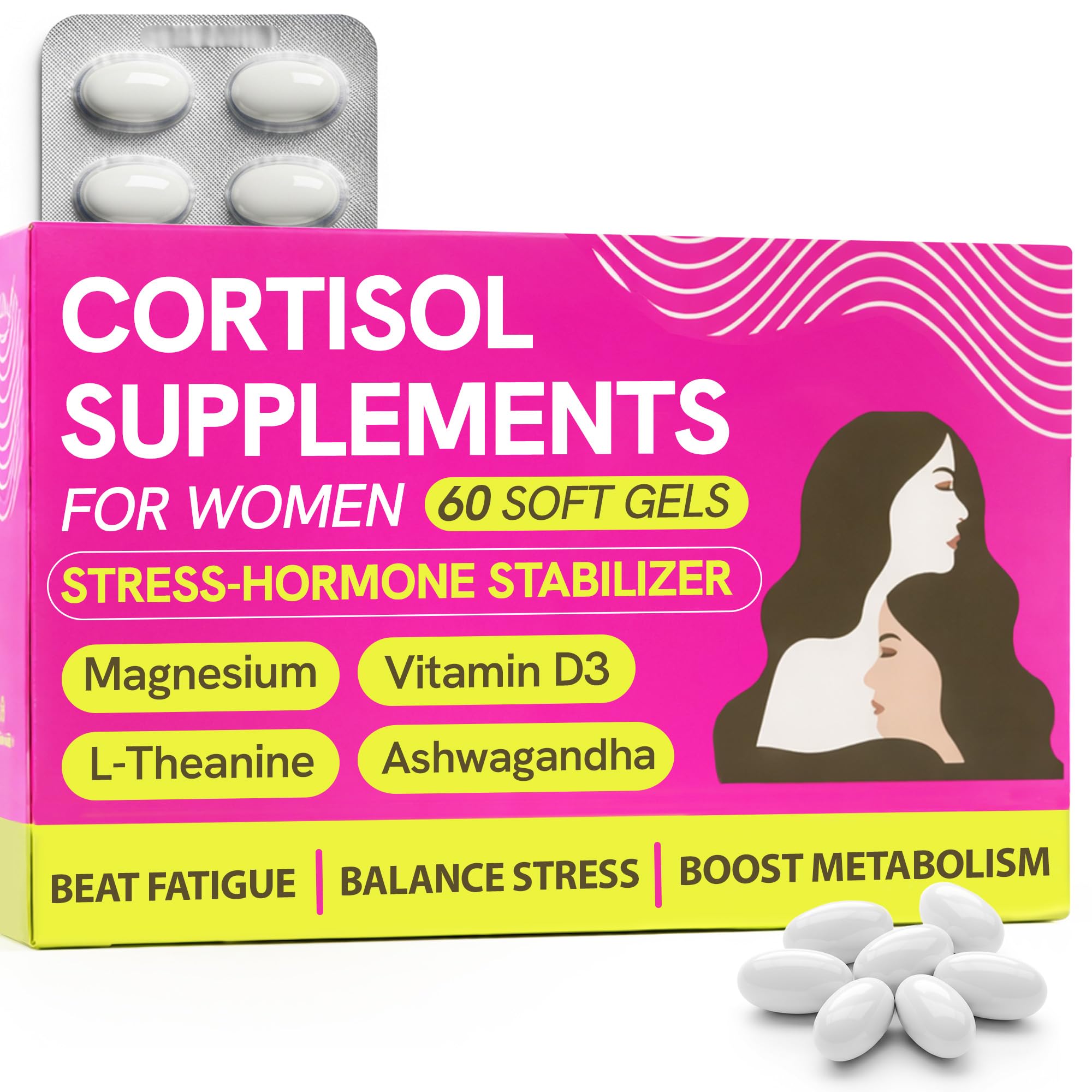 Cortisol Supplements for Women with Ashwagandha, Rhodiola & L-Theanine | Cortisol Reducer Designed for High Stress, Fatigue & Mood Swings | Supports Hormone Balance & Steady Energy | 60 Capsules - OzHealthStandard
