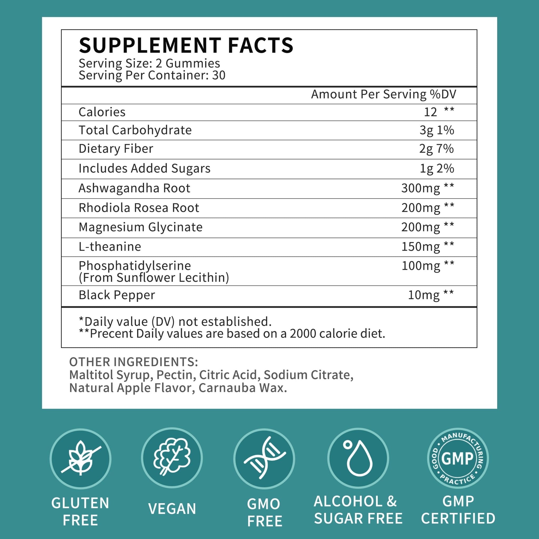 Cortisol Supplements Gummies for Women, Cortisol Reducer w.Ashwagandha Rhodiola Rosea Magnesium L-Theanine Phosphatidylserine Black Peper, Hormone Balanced & Lower Cortisol - 30 Day Vegan Supply - OzHealthStandard