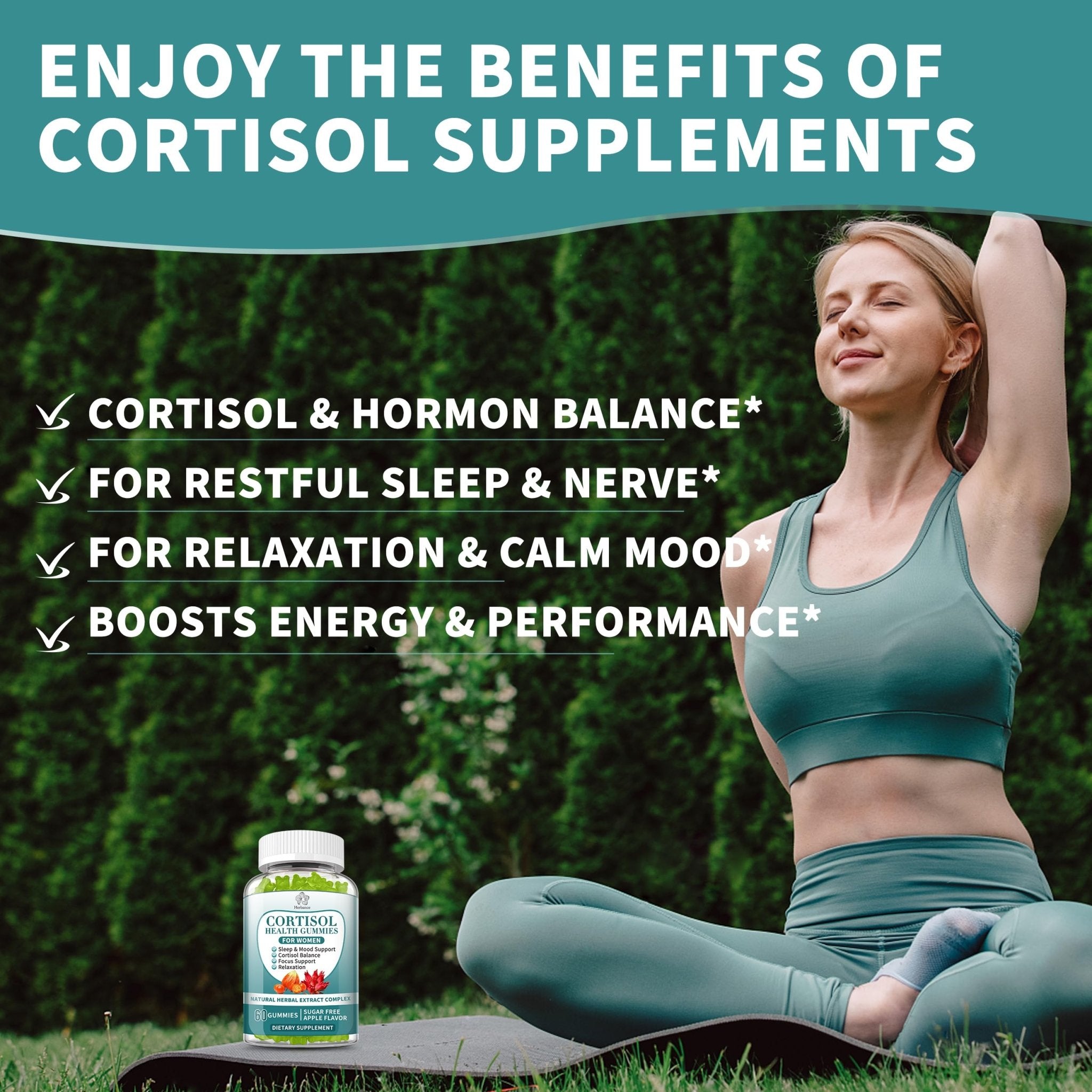 Cortisol Supplements Gummies for Women, Cortisol Reducer w.Ashwagandha Rhodiola Rosea Magnesium L-Theanine Phosphatidylserine Black Peper, Hormone Balanced & Lower Cortisol - 30 Day Vegan Supply - OzHealthStandard