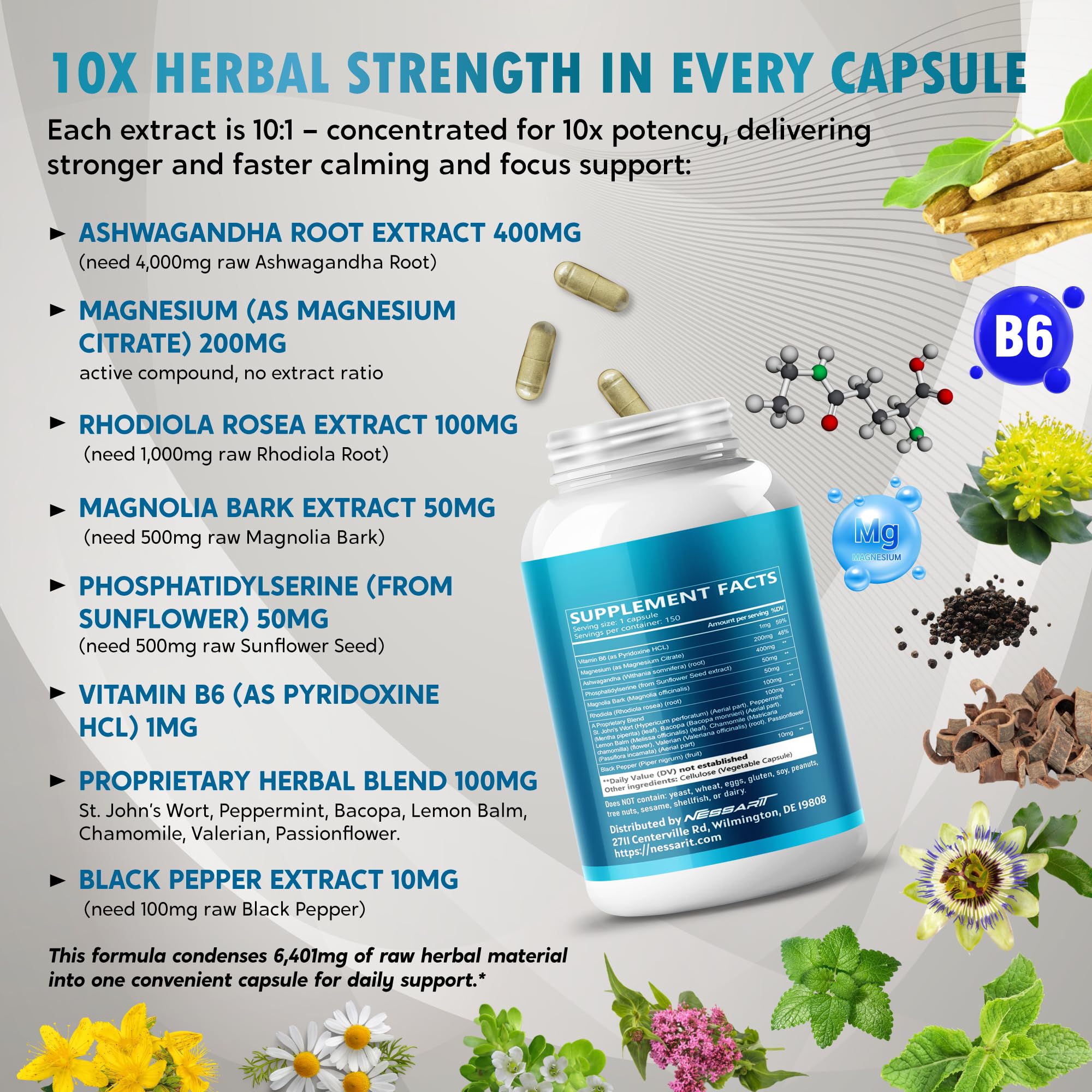 CORTISOL Wellness Ashwagandha 14-in-1 Natural Blend with Phosphatidylserine Magnolia Rhodiola St. John's Wort Peppermint Bacopa - 150 Count - OzHealthStandard