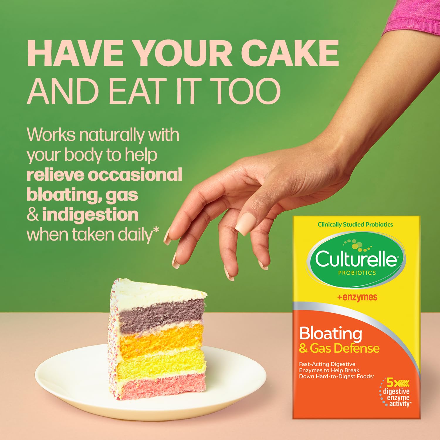 Culturelle Bloating & Gas Defense, Digestive Enzymes & Probiotics for Digestive Health, 30 Capsules, Supports Occasional Indigestion & Discomfort - OzHealthStandard