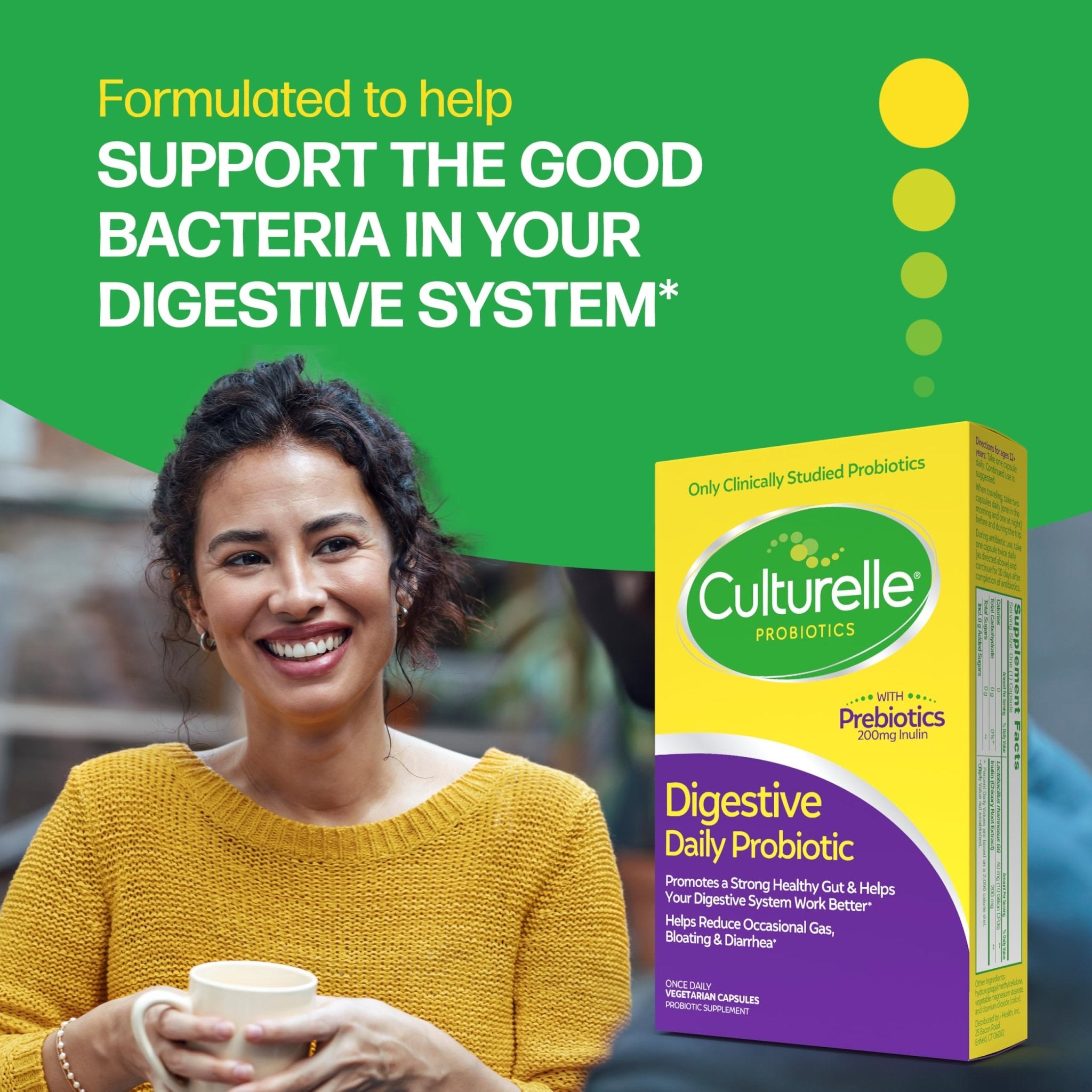 Culturelle Daily Probiotic Capsules For Men & Women, Most Clinically Studied Probiotic Strain, Digestive & Gut Health, Supports Occasional Diarrhea, Gas & Bloating, 1 Month Supply, 30 CT - OzHealthStandard