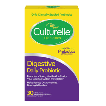 Culturelle Daily Probiotic Capsules For Men & Women, Most Clinically Studied Probiotic Strain, Digestive & Gut Health, Supports Occasional Diarrhea, Gas & Bloating, 1 Month Supply, 30 CT - OzHealthStandard