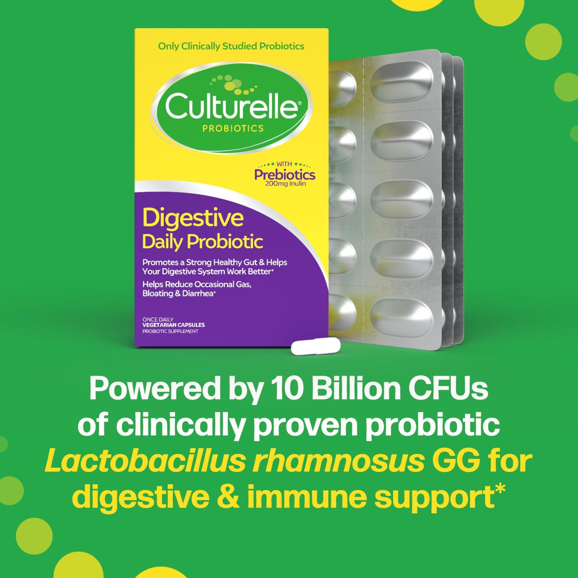Culturelle Daily Probiotic Capsules For Men & Women, Most Clinically Studied Probiotic Strain, Digestive & Gut Health, Supports Occasional Diarrhea, Gas & Bloating, 1 Month Supply, 30 CT - OzHealthStandard