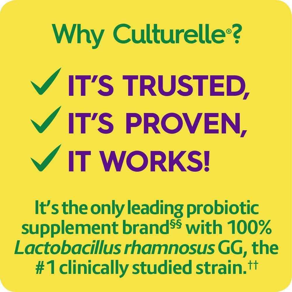 Culturelle Digestive Health Daily Probiotic Chewables, Probiotic For Men and Women, Most Clinically Studied Probiotic Strain, 10 Billion CFUs - OzHealthStandard