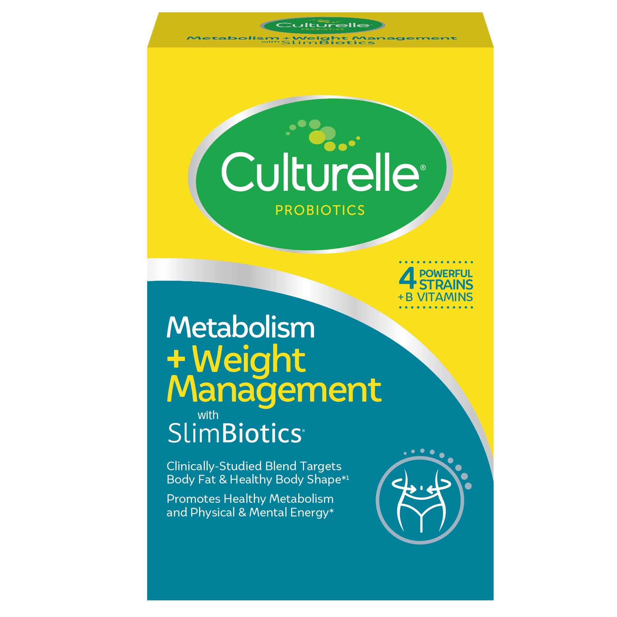 Culturelle Metabolism + Weight Management with SlimBiotics® Probiotic Capsules – 30 Count – Helps Safely Manage Weight - Promotes Healthy Metabolism and Physical & Mental Energy - OzHealthStandard
