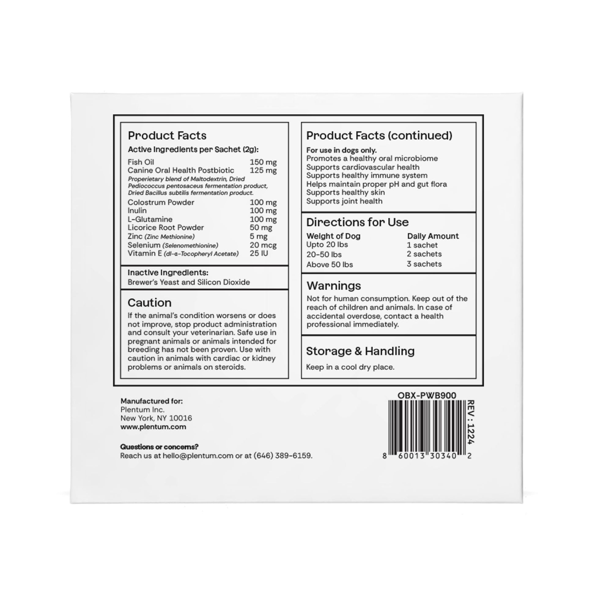 Daily Prebiotic + Postbiotic Dog Supplement Powder | 12-in-1 Support for Gut, Joints, Allergy, Immunity, Calming & Oral Health | Human-Grade Ingredients, No Artificial Flavors-No Fillers - 30 Sachets - OzHealthStandard