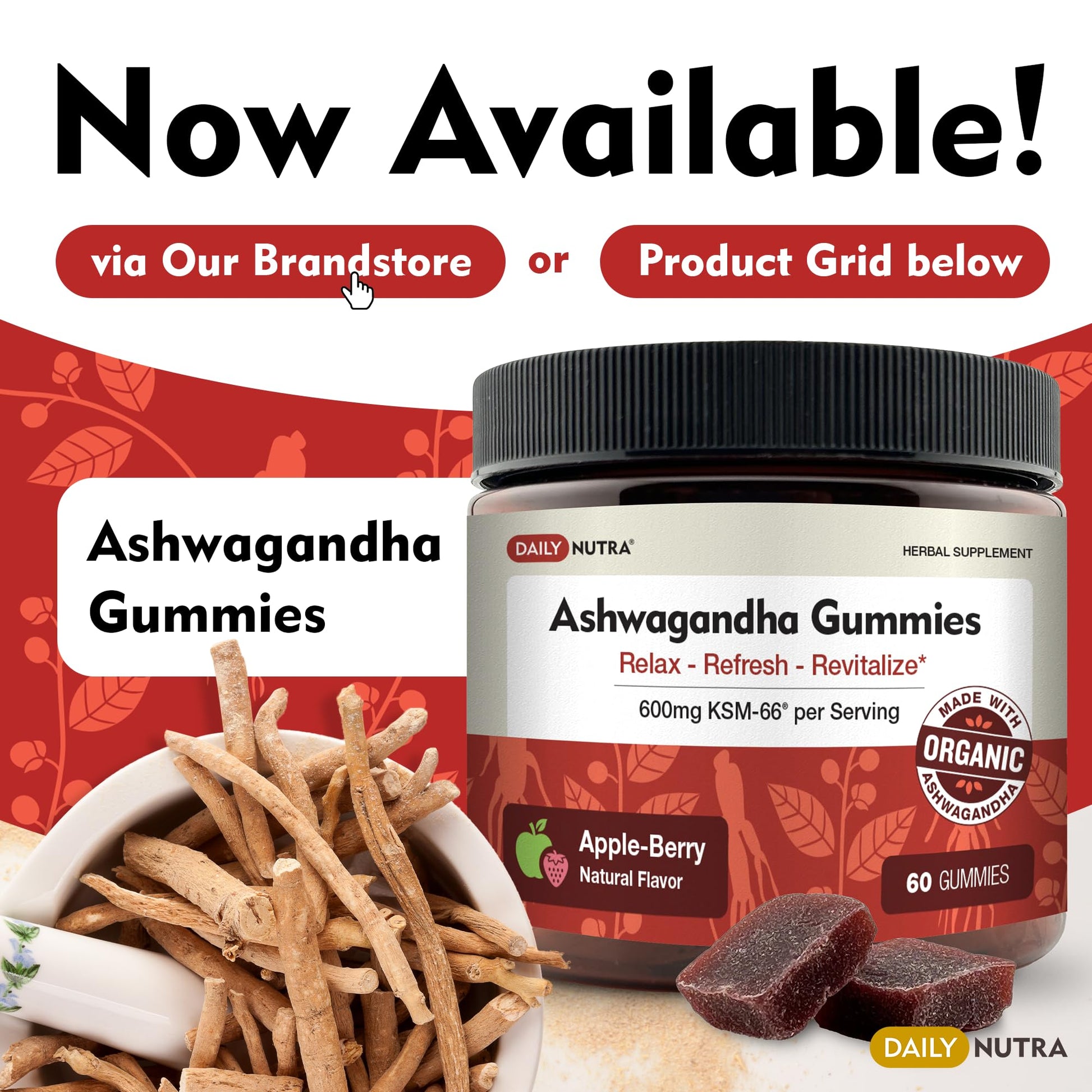 DailyNutra KSM-66 Ashwagandha 600mg Organic Root Extract - High Potency Supplement with 5% Withanolides | Relieves Tiredness, Supports Relaxation, Focus, Energy, & Muscle Growth (90 Capsules) - OzHealthStandard