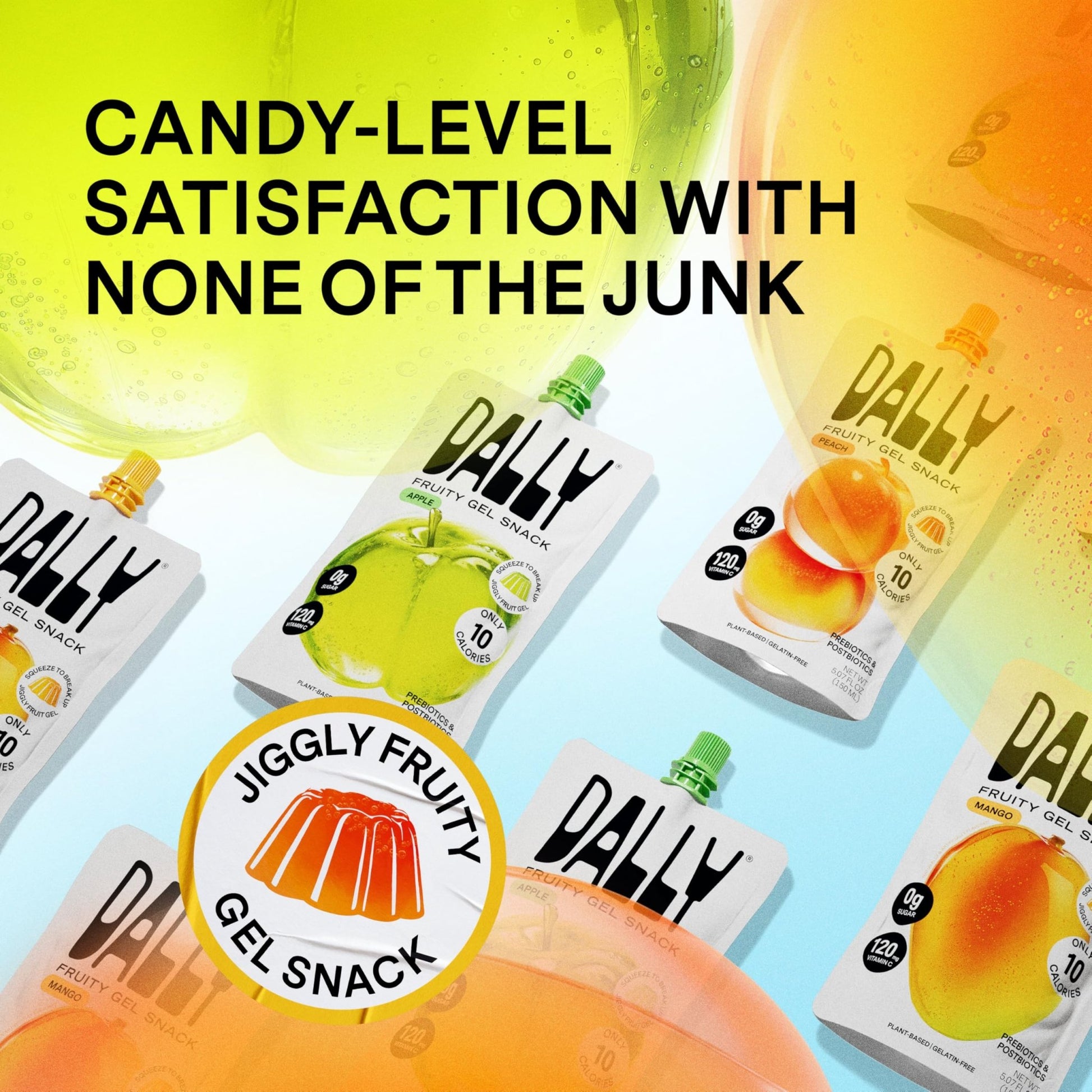 Dally Variety Pack [Mango, Peach & Apple] Drinkable Konjac Jelly 10 Pouches | 10-Calorie Keto, Gluten Free, Sugar Free Korean Fruit Snack | Prebiotics & Postbiotics for Skin, Immune, Weight Management - OzHealthStandard
