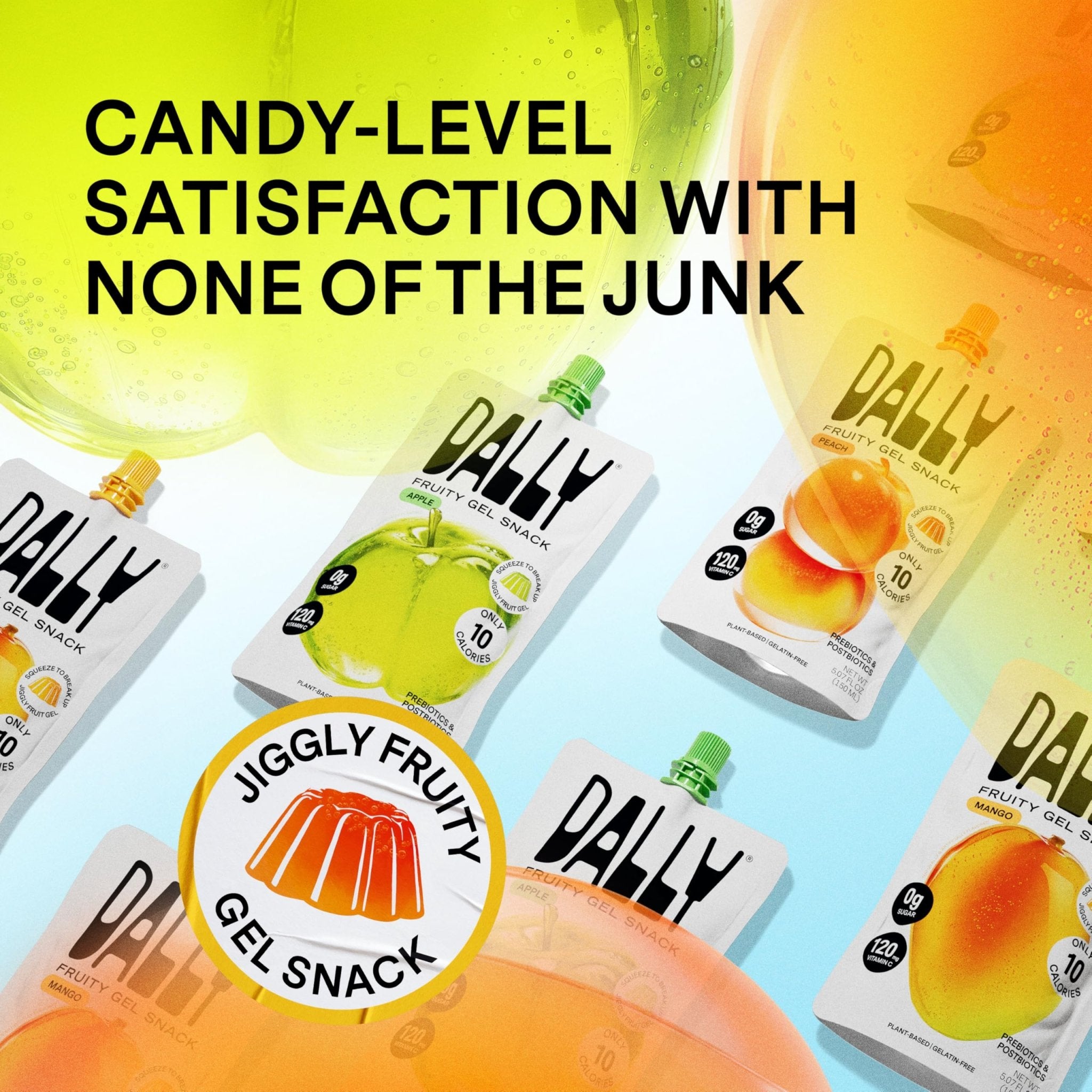 Dally Variety Pack [Mango, Peach & Apple] Drinkable Konjac Jelly 10 Pouches | 10-Calorie Keto, Gluten Free, Sugar Free Korean Fruit Snack | Prebiotics & Postbiotics for Skin, Immune, Weight Management - OzHealthStandard