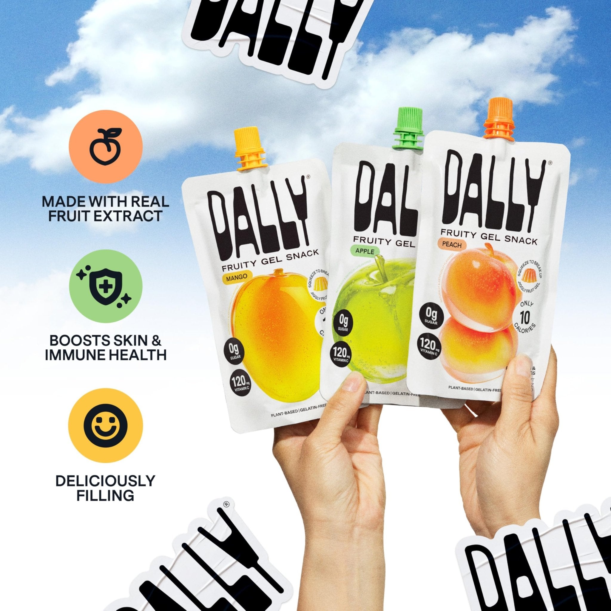 Dally Variety Pack [Mango, Peach & Apple] Drinkable Konjac Jelly 10 Pouches | 10-Calorie Keto, Gluten Free, Sugar Free Korean Fruit Snack | Prebiotics & Postbiotics for Skin, Immune, Weight Management - OzHealthStandard