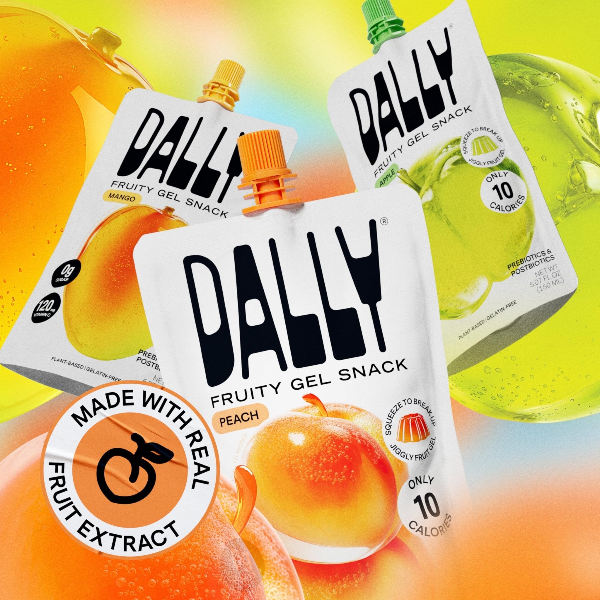 Dally Variety Pack [Mango, Peach & Apple] Drinkable Konjac Jelly 10 Pouches | 10-Calorie Keto, Gluten Free, Sugar Free Korean Fruit Snack | Prebiotics & Postbiotics for Skin, Immune, Weight Management - OzHealthStandard