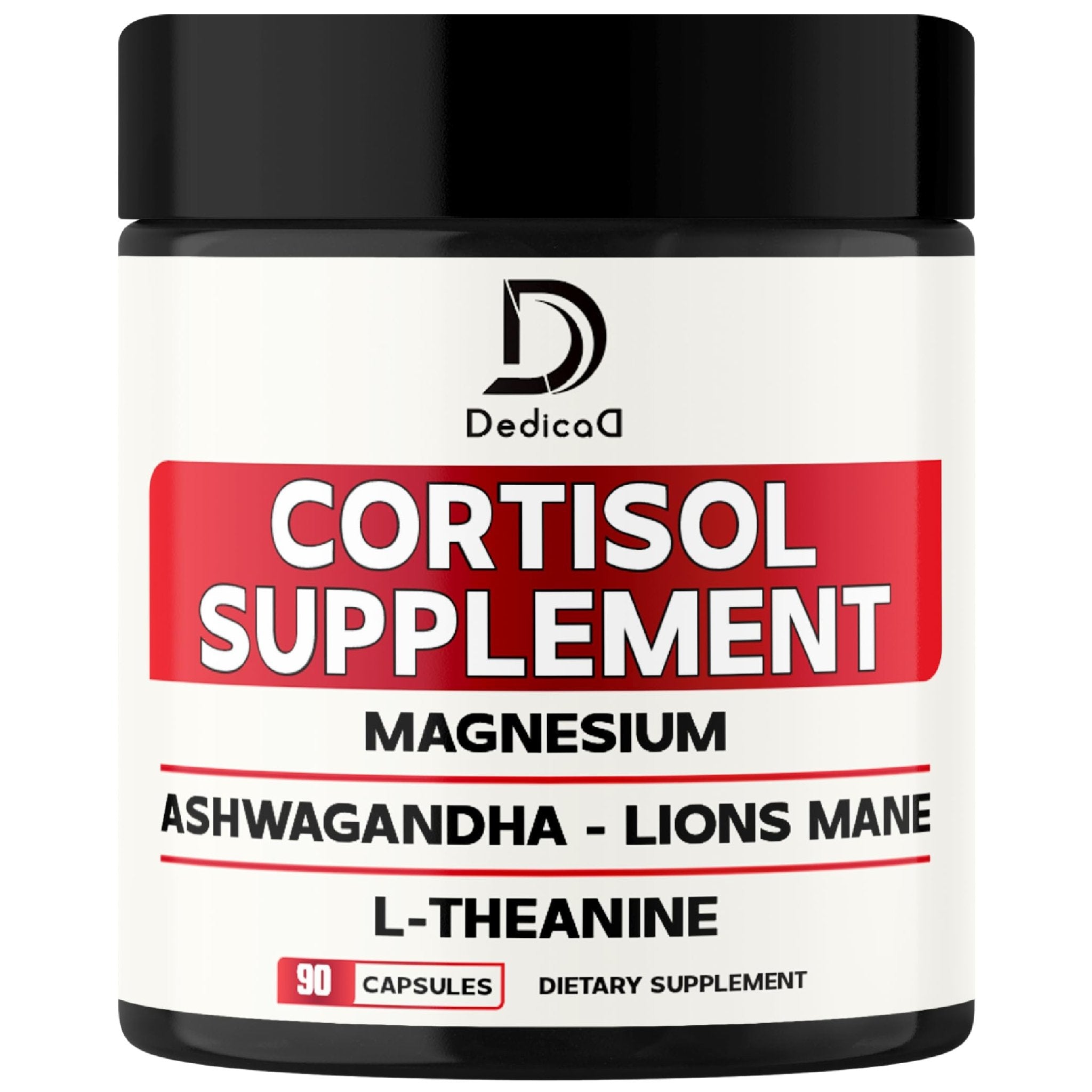 DEDICAD 9in1 Cortisol Supplement - Ashwagandha and Magnesium Glycinate and Chelate - Brain Health & Restful Night & Mood Balance - 90 Capsules Supply 45 Days - OzHealthStandard
