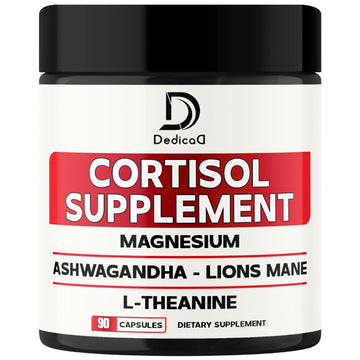 DEDICAD 9in1 Cortisol Supplement - Ashwagandha and Magnesium Glycinate and Chelate - Brain Health & Restful Night & Mood Balance - 90 Capsules Supply 45 Days - OzHealthStandard