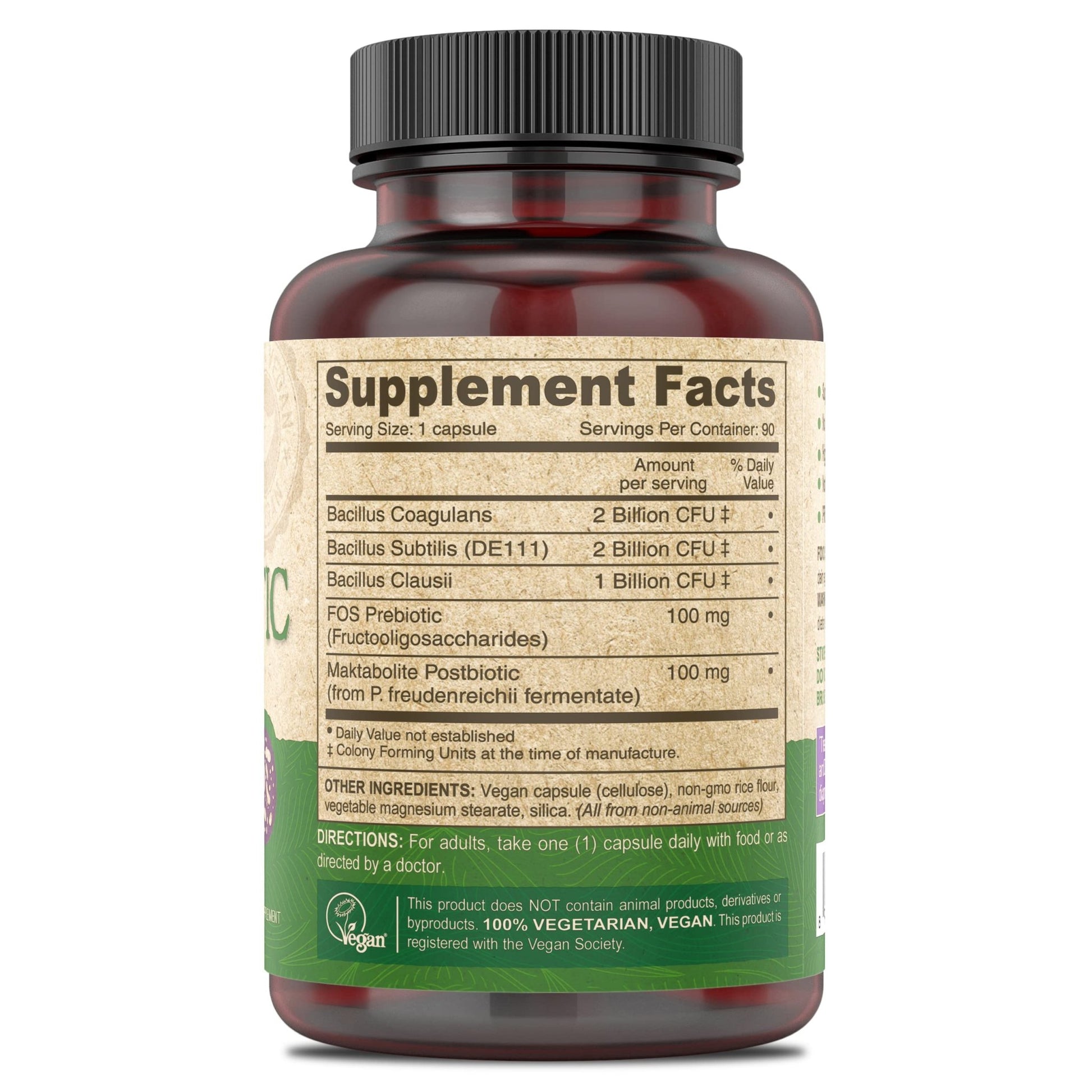 DEVA Vegan Probiotic Supplement - Pre, Pro, and Postbiotics for Digestive Health, 5 Billion CFU, Soil-Based, Spore-Forming, Dairy Free, FOS Prebiotics - OzHealthStandard