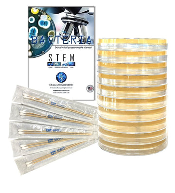 Diamante Scientific Essential Bacteria Kit. Pre-Poured Agar Plates & Swabs. Perfect for Kids. Great for Learning About Microbiology. STEM Education. Experiment Guide eBook Included! - OzHealthStandard