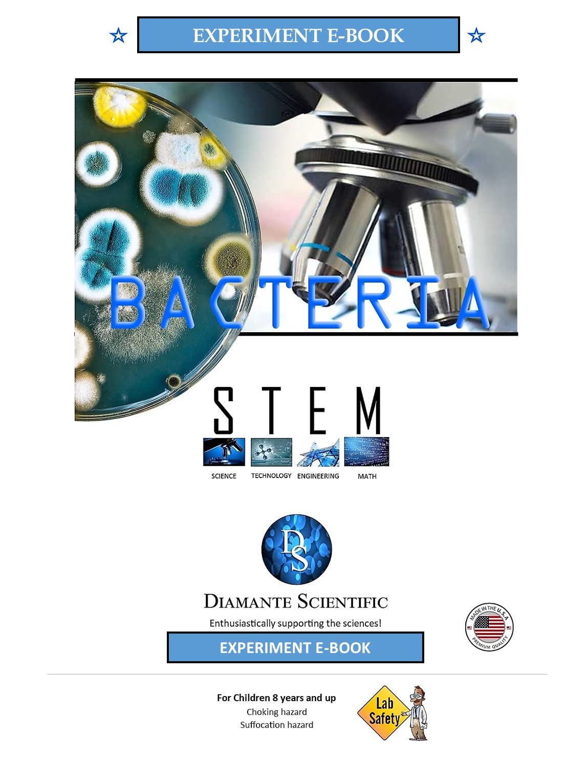 Diamante Scientific Essential Bacteria Kit. Pre-Poured Agar Plates & Swabs. Perfect for Kids. Great for Learning About Microbiology. STEM Education. Experiment Guide eBook Included! - OzHealthStandard