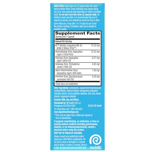 Digestive Enzyme and Probiotic Capsule- Digestive Advantage 32 Capsules, Survives 100x Better than regular 50 billion CFU, Breaks down food, helps prevent gas - OzHealthStandard