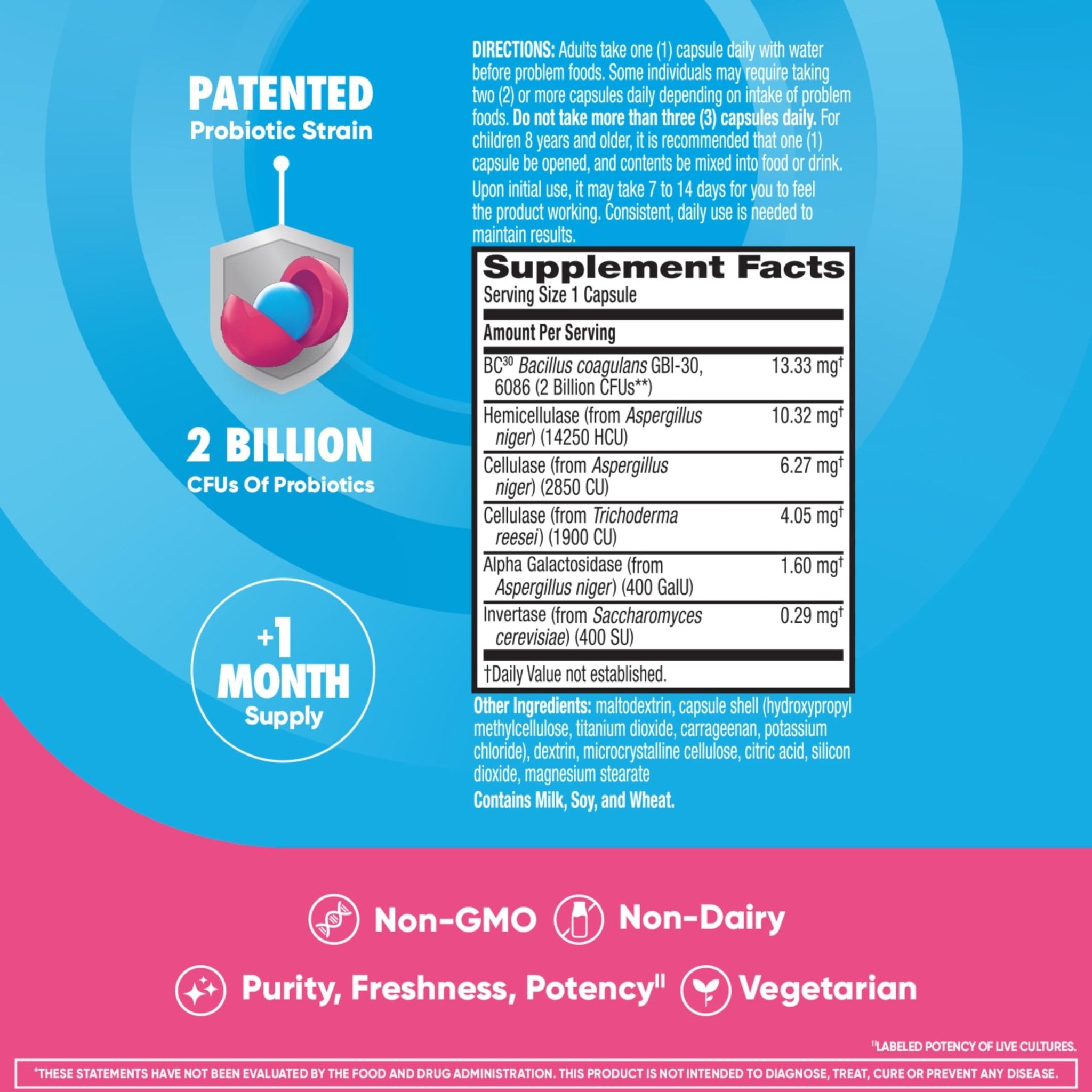 Digestive Enzyme and Probiotic Capsule- Digestive Advantage 32 Capsules, Survives 100x Better than regular 50 billion CFU, Breaks down food, helps prevent gas - OzHealthStandard