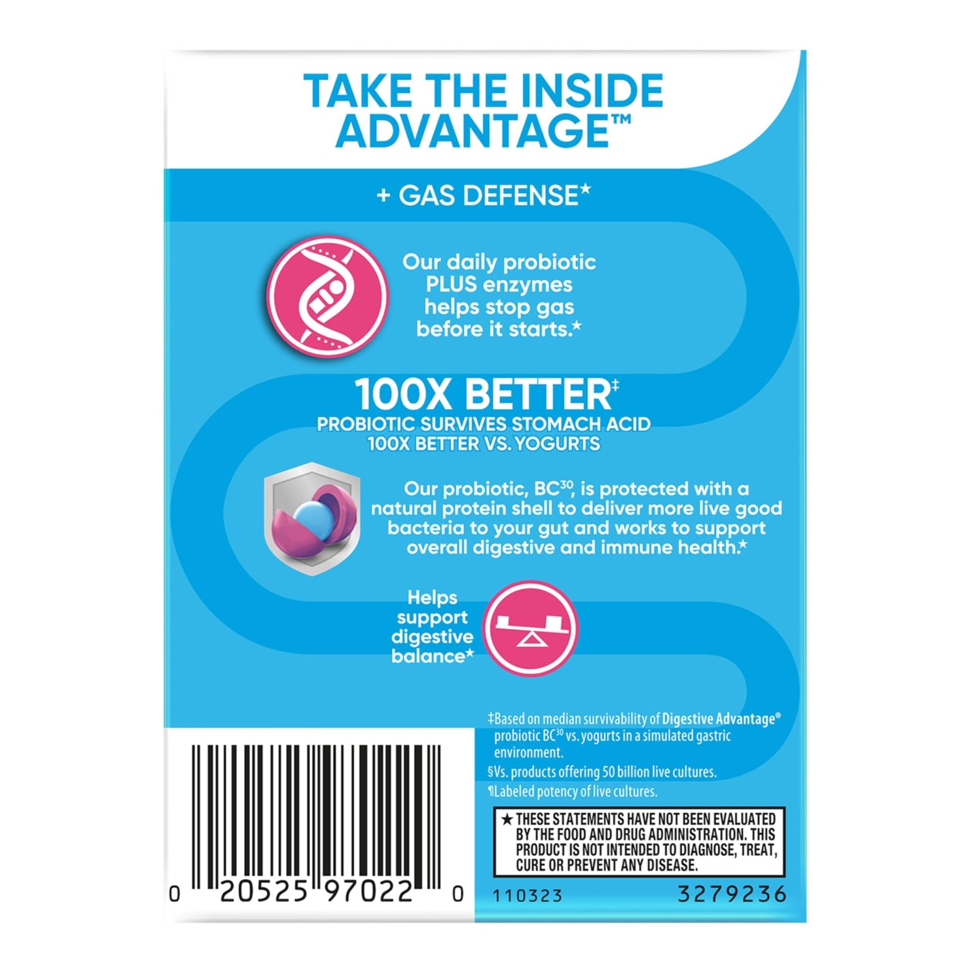 Digestive Enzyme and Probiotic Capsule- Digestive Advantage 32 Capsules, Survives 100x Better than regular 50 billion CFU, Breaks down food, helps prevent gas - OzHealthStandard