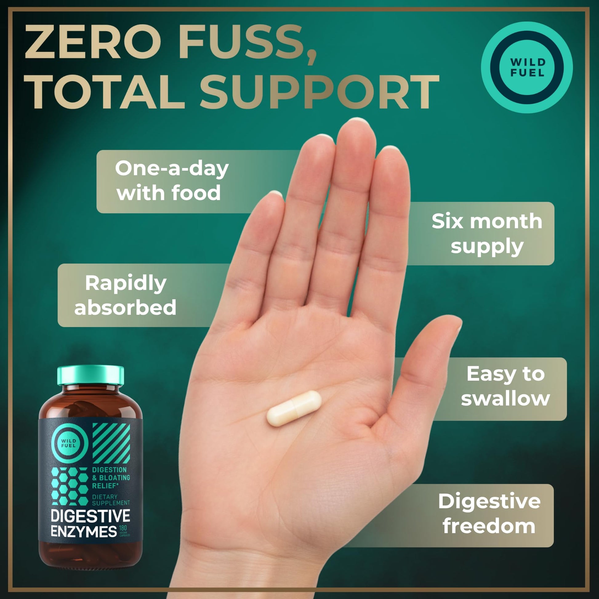 Digestive Enzymes for Women and Men with Probiotics and Prebiotics - Vegan Digestive Enzyme Blend - Bloating Support, Gut Health & Digestion Supplement with Artichoke Ginger Turmeric - 180 Capsules - OzHealthStandard