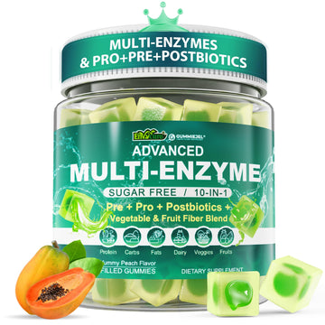 Digestive Enzymes Gummies for Women & Men, Multi-Enzymes with 90Billion CFU Probiotics and Prebiotics & Postbiotic, Vegetable & Fruit Fiber Blend, Super Enzymes for Digestive & Gut Health,Immune,60Cts - OzHealthStandard