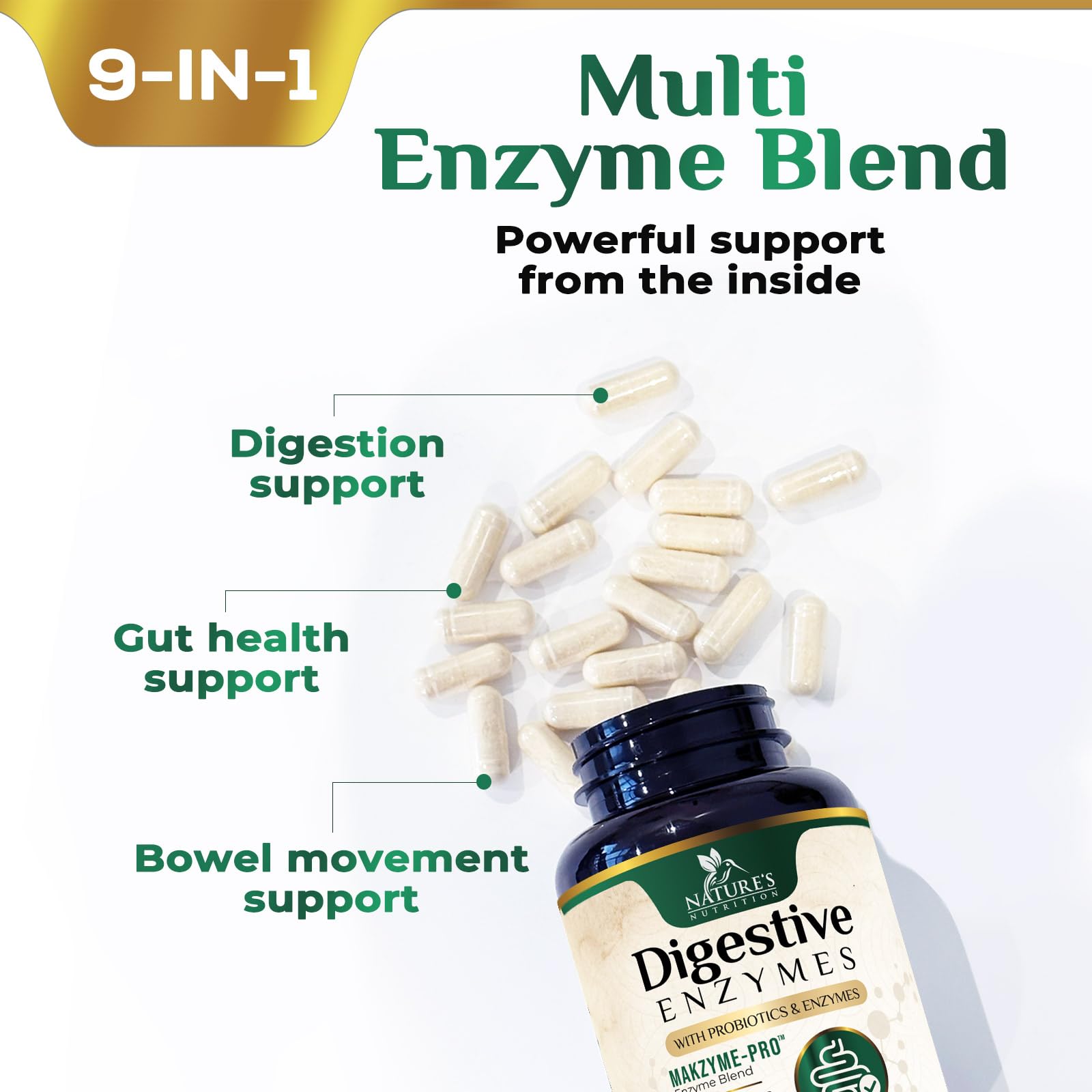Digestive Enzymes - Super Digestive Multi Enzyme Complex for Bloating & Gut Health Support with Bromelain, Papain, Probiotics & Prebiotics - Digestion Health - OzHealthStandard