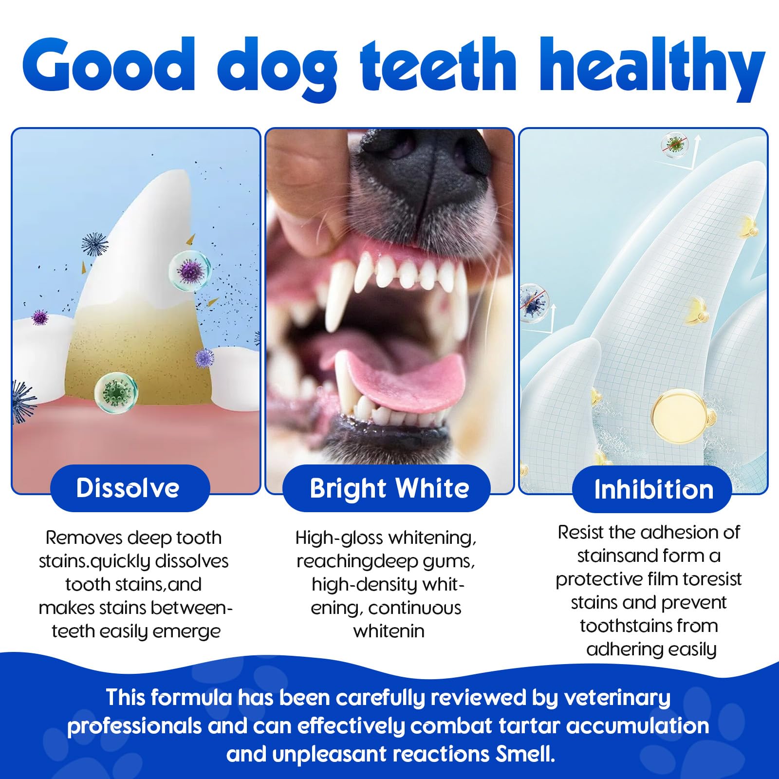Dog Teeth Cleaning Powder - Dental Powder for Dogs Teeth - Plaque Removal - Supports Gum Health - Tartar Remover with Natural Herb Blend and Postbiotics 30 Day Supply - Mint Flavor - OzHealthStandard