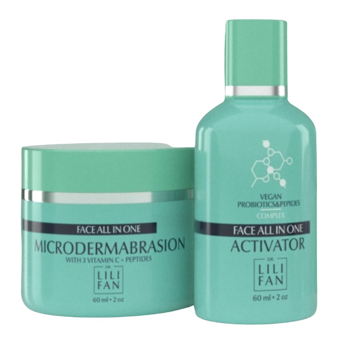 Dr Lili Fan Probiotic All-In-One Microdermabrasion Kit with Vitamin C and Peptides. Your At-Home Spa Treatment. Get Radiant, Healthy-Looking Skin. 2 fl oz - OzHealthStandard