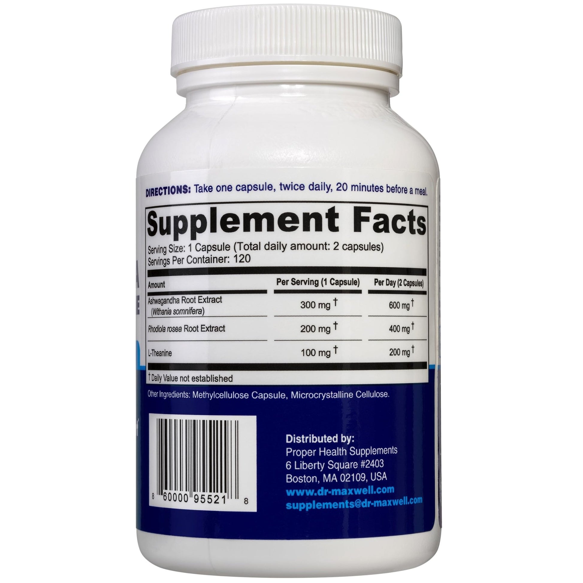 Dr. Maxwell Cortisol Manager Supplement, Supports Relaxation, Mood & Sleep in Times of Occasional Stress, Ashwagandha Rhodiola Adaptogens, Helps Maintain Normal Cortisol Levels, 120 Capsules - OzHealthStandard