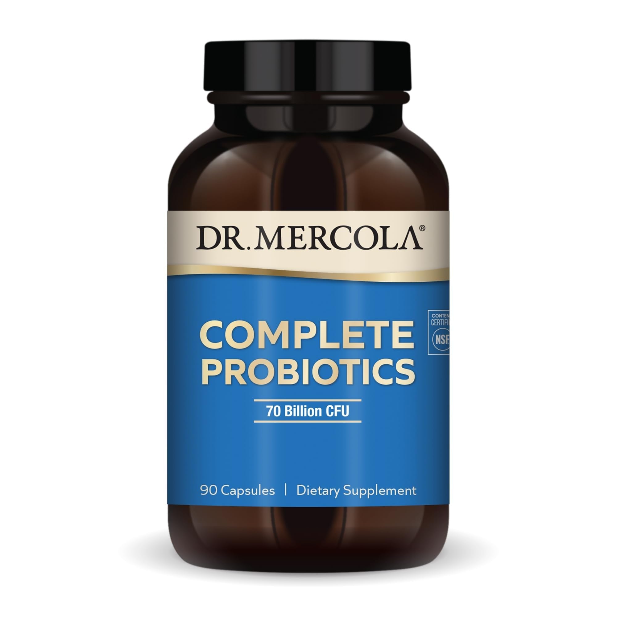 Dr. Mercola Complete Probiotics - 70 Billion CFU - Supports Immune, Digestive & Gut Health - Features 10 Strains - Shelf Stable - GMO-Free, Gluten-Free & Soy-Free - 90 Capsules (90 Servings) - OzHealthStandard