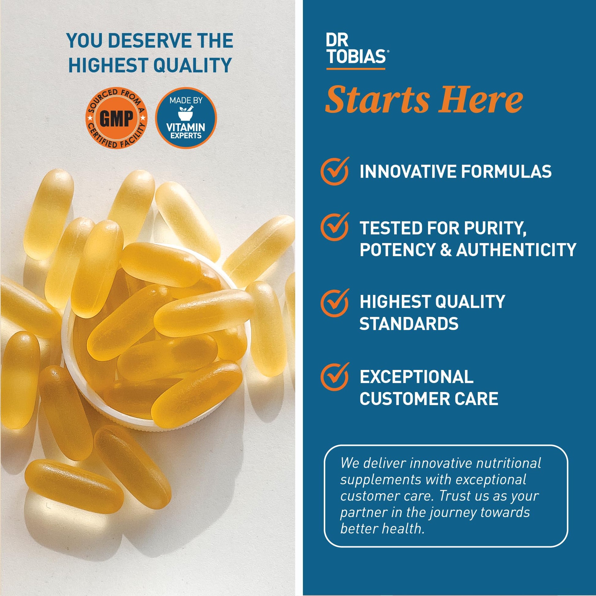 Dr. Tobias Omega 3 Fish Oil 2000mg Triple Strength with 800mg EPA 600mg DHA Per Serving | Fish Oil Omega 3 Supplements for Heart Brain & Immune Support - 180 Softgels (90 Servings) - OzHealthStandard